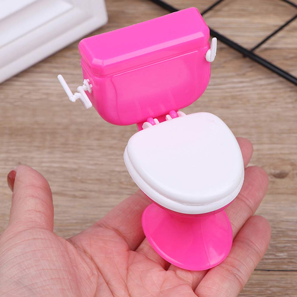 1Pcs Funny Mini Pink Toilet Cake Toppers - Bachelorette Party Decorations, Birthday Cake Decor, Novelty Bathroom Theme Party Supplies for Wedding Showers & Adult Celebrations