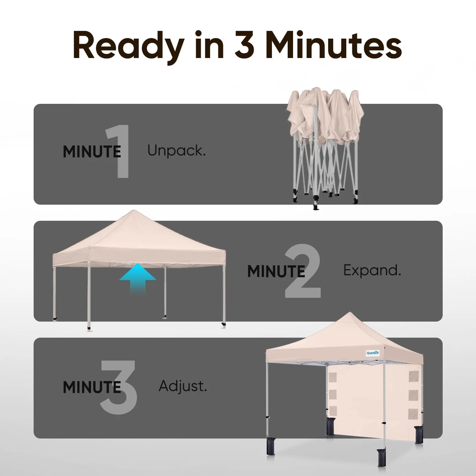 Heavy Duty Commercial Pop Up Canopy Tent - Waterproof Instant Shelter for Outdoor Events, Parties, Markets & Camping
