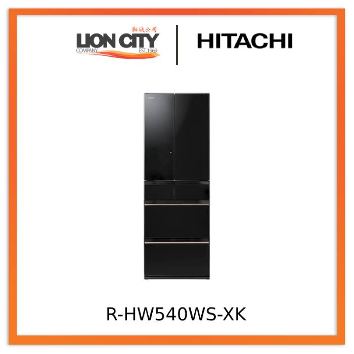 Hitachi R-HW540WS XN/XW/XK 540L Multi-Door Refrigerator - Energy Efficient Large Capacity Fridge for Home, Kitchen & Restaurant Use