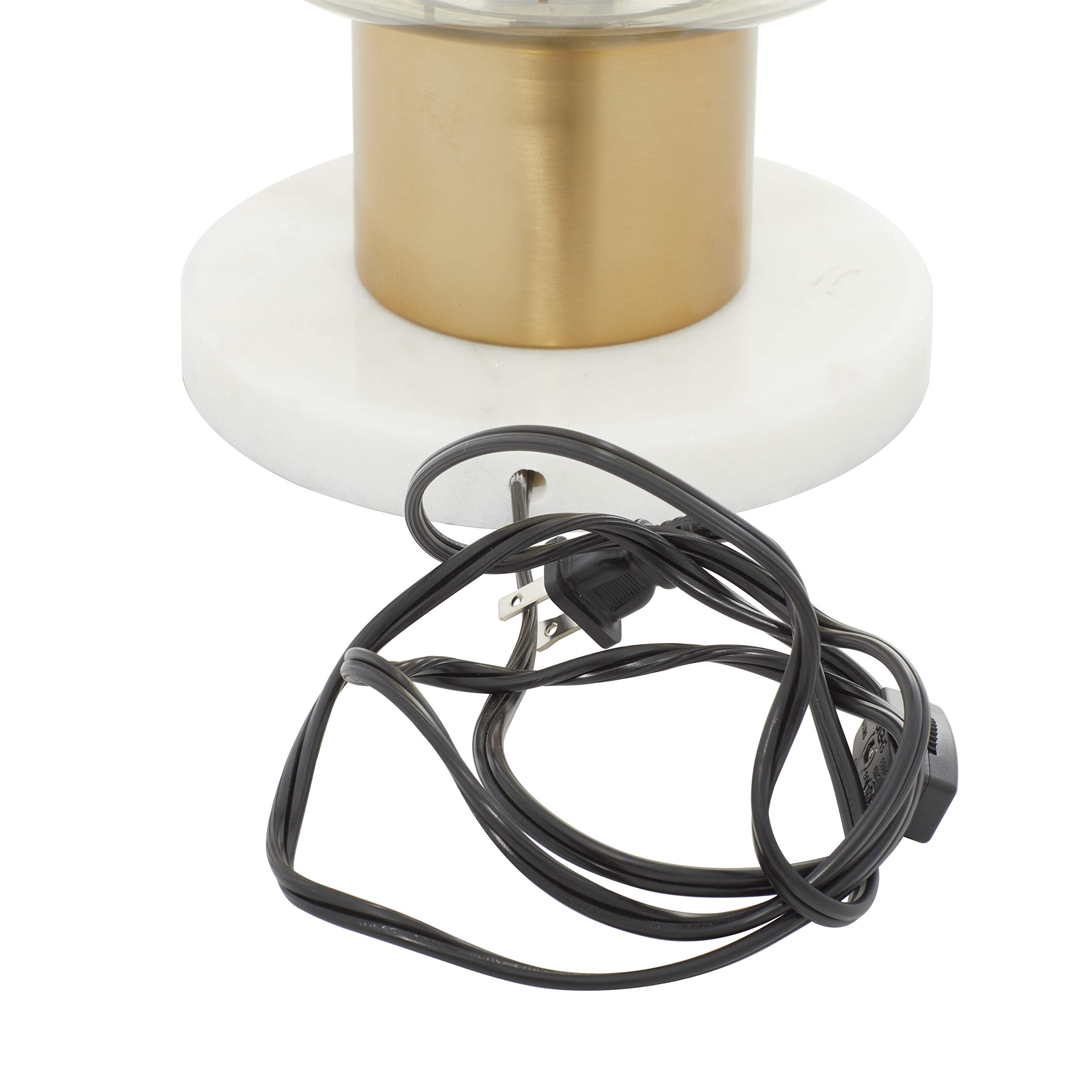 Deco 79 Modern Gold Metal Table Lamp with Clear Dome Shade & Marble Base - 10