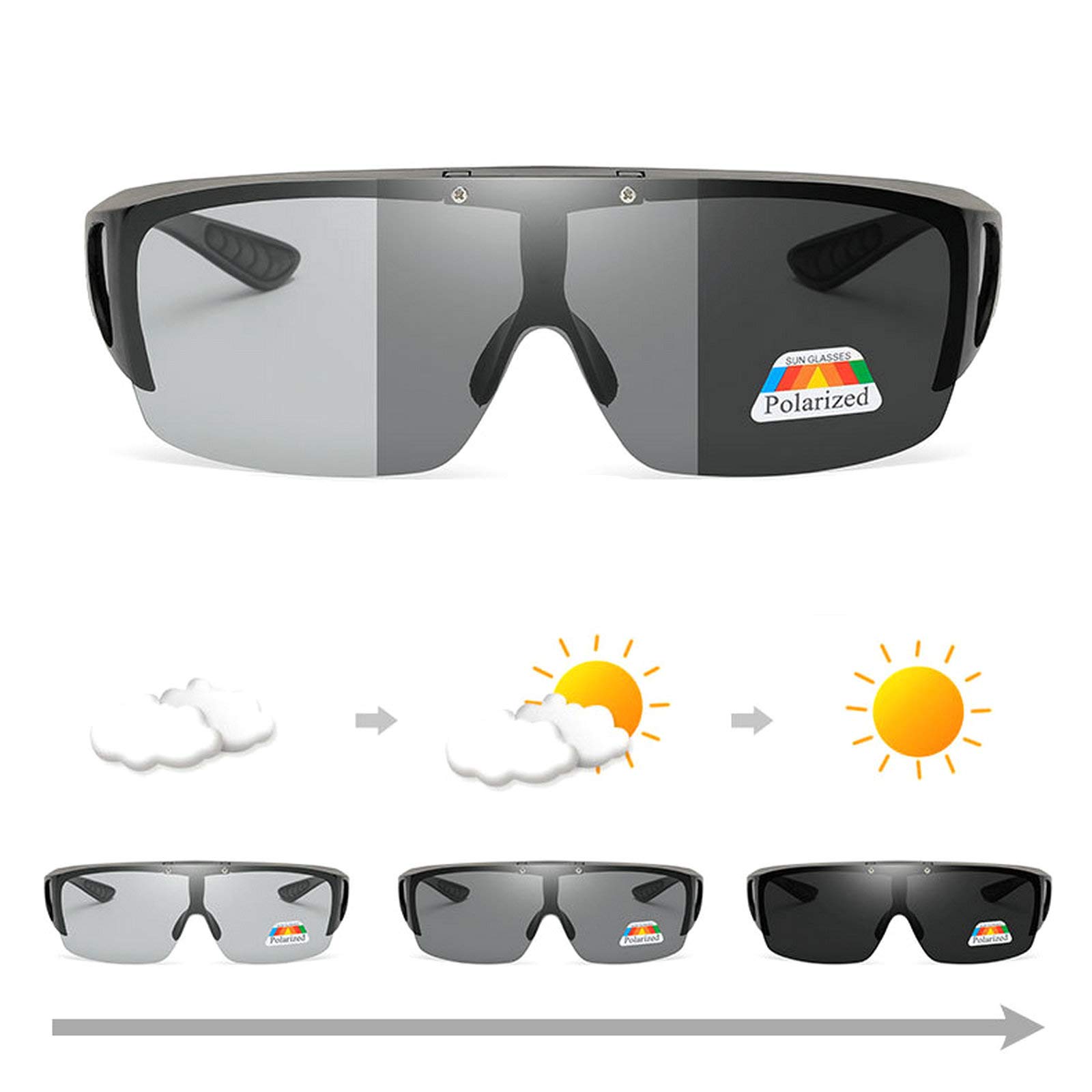 Day & Night Driving Glasses for Men & Women - Polarized Anti-Glare Photochromic Sunglasses with Side Shields (RX Compatible) - Perfect for Commuting, Road Trips & Outdoor Activities