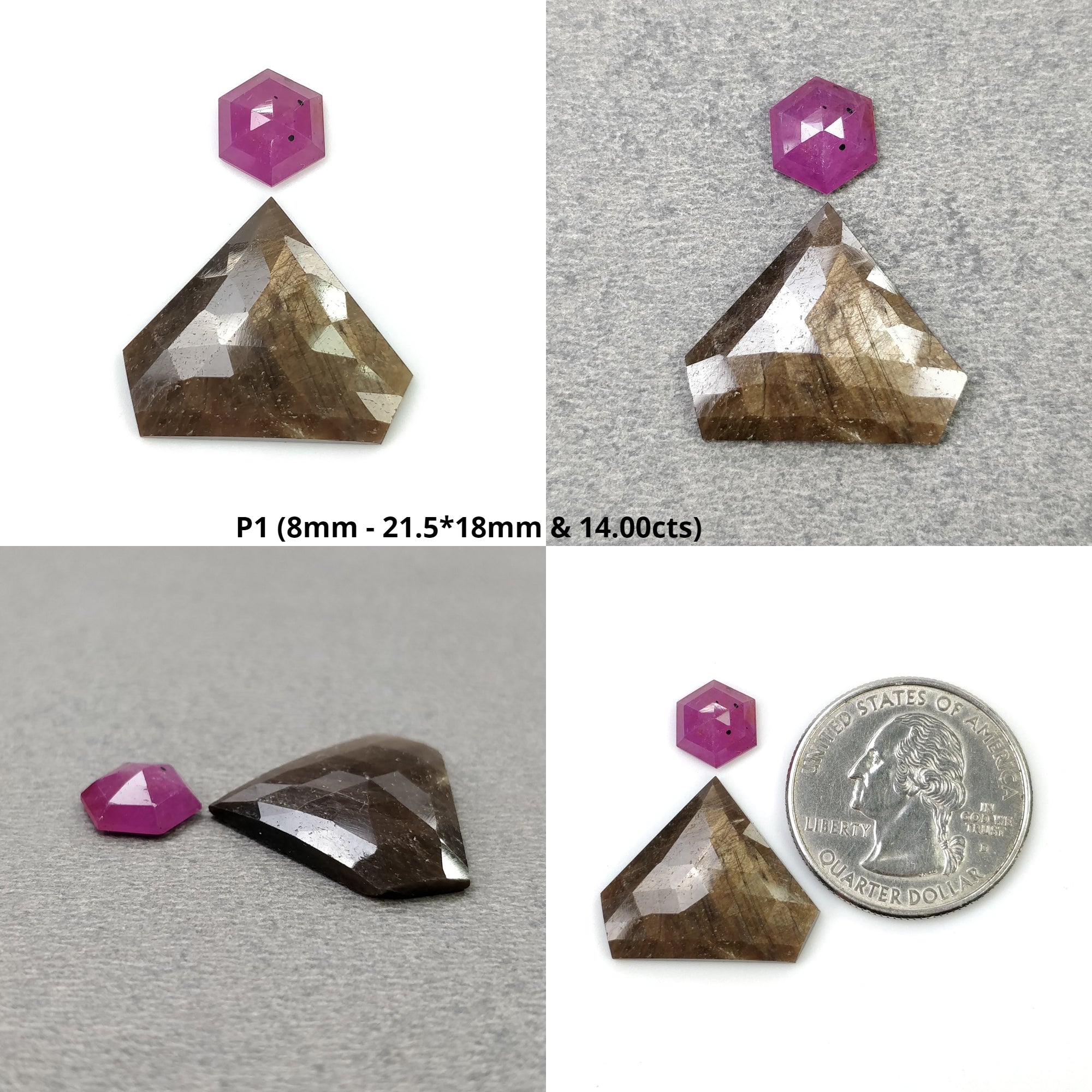 Natural Untreated Golden Brown Chocolate & Blue Raspberry Sapphire Gemstone - Rose & Step Cut Pear Hexagon (2pcs/6pcs) | Jewelry Making, Engagement Rings, Healing Crystals Collection