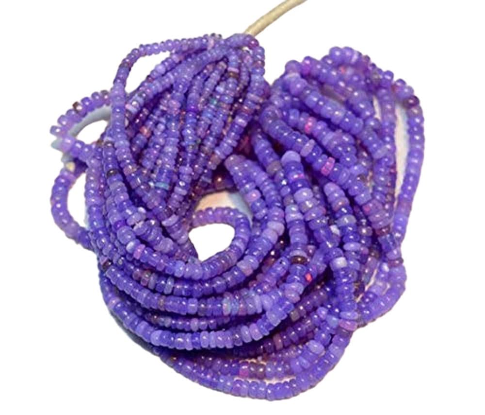 Shree Narayani Welo Opal Beads - Natural Ethiopian Opal Plain Rondelles (3mm-5.5mm) for Necklace Making, 16 Inch Strand - Perfect for Jewelry Design, DIY Crafts & Boho Fashion Accessories