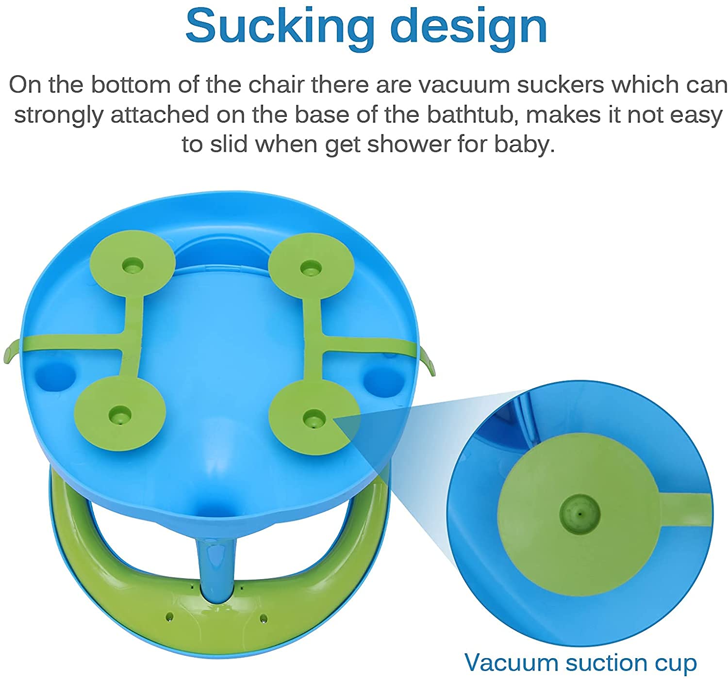 Portable Baby Bath Seat for Toddlers 6-18 Months - Safe Infant Bathtub Support with Adjustable Backrest & Suction Cups - Non-Slip Newborn Bathing Seat (Blue) | Perfect for Home, Travel & Daycare Use