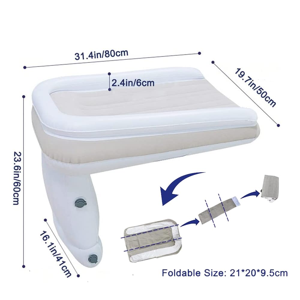 GEMGO Inflatable Airplane Bed for Toddlers - Portable Travel Bed for Infants & Kids, Fits Most Airplane Economy Seats | Perfect for Long Flights, Road Trips & Sleepovers