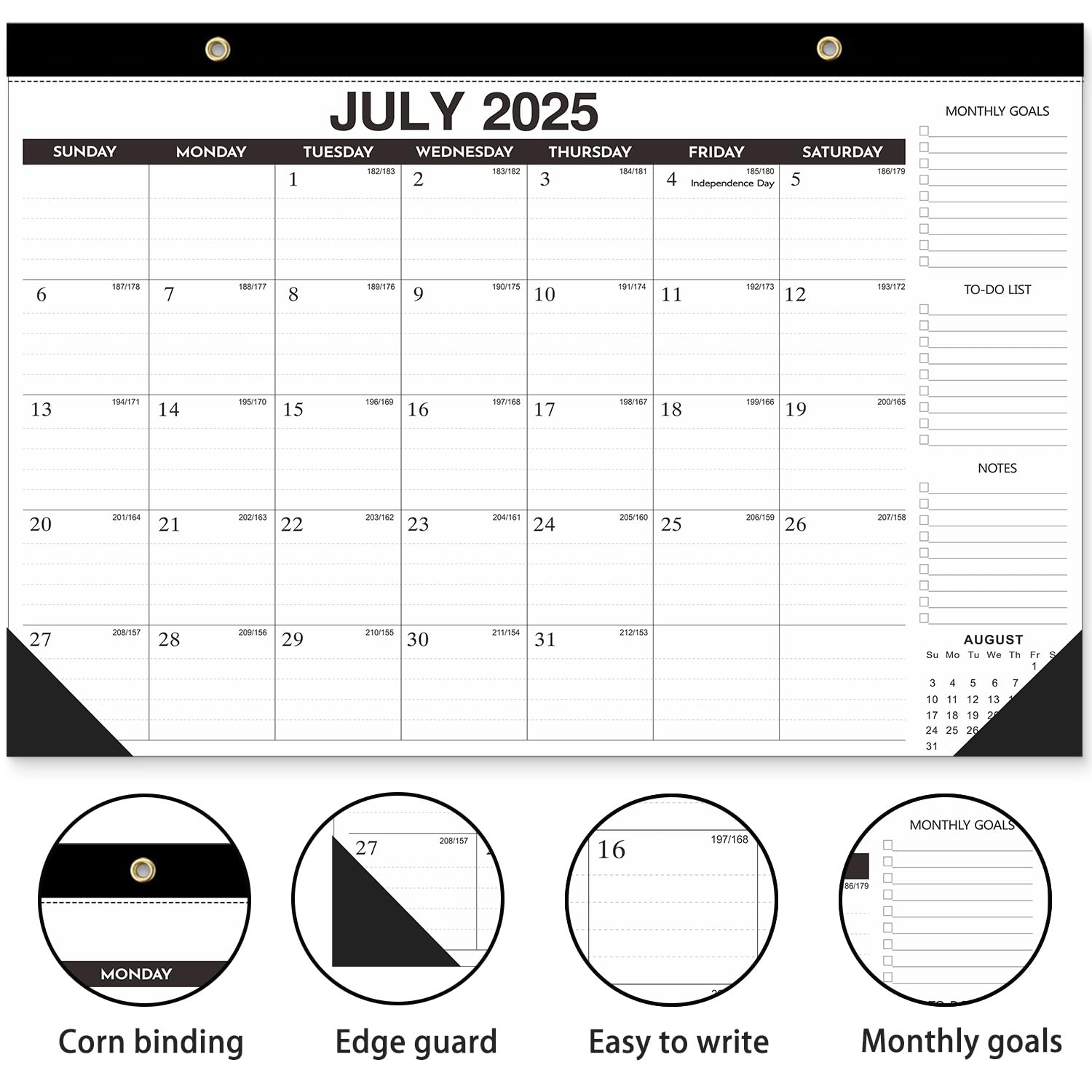 Kyweel 2025-2026 18-Month Desk & Wall Calendar Combo (17
