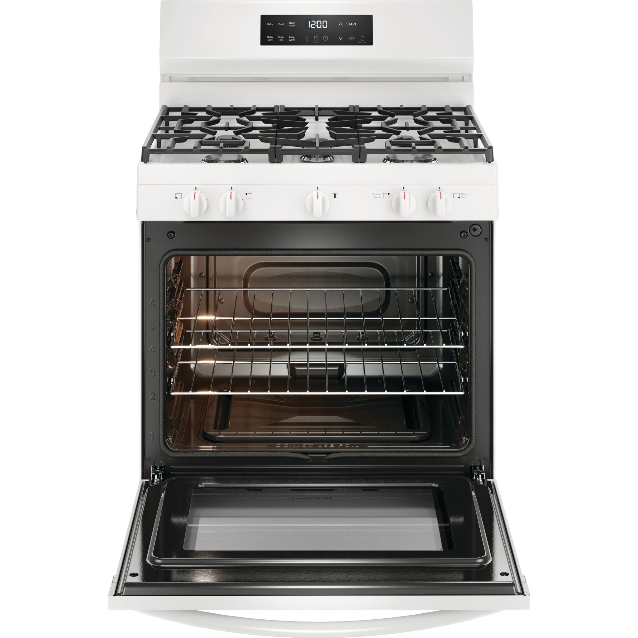Frigidaire 30 Inch Gas Range with 5 Burners - FCRG3062AW in White | Perfect for Home Kitchens, Cooking Enthusiasts & Professional Chefs
