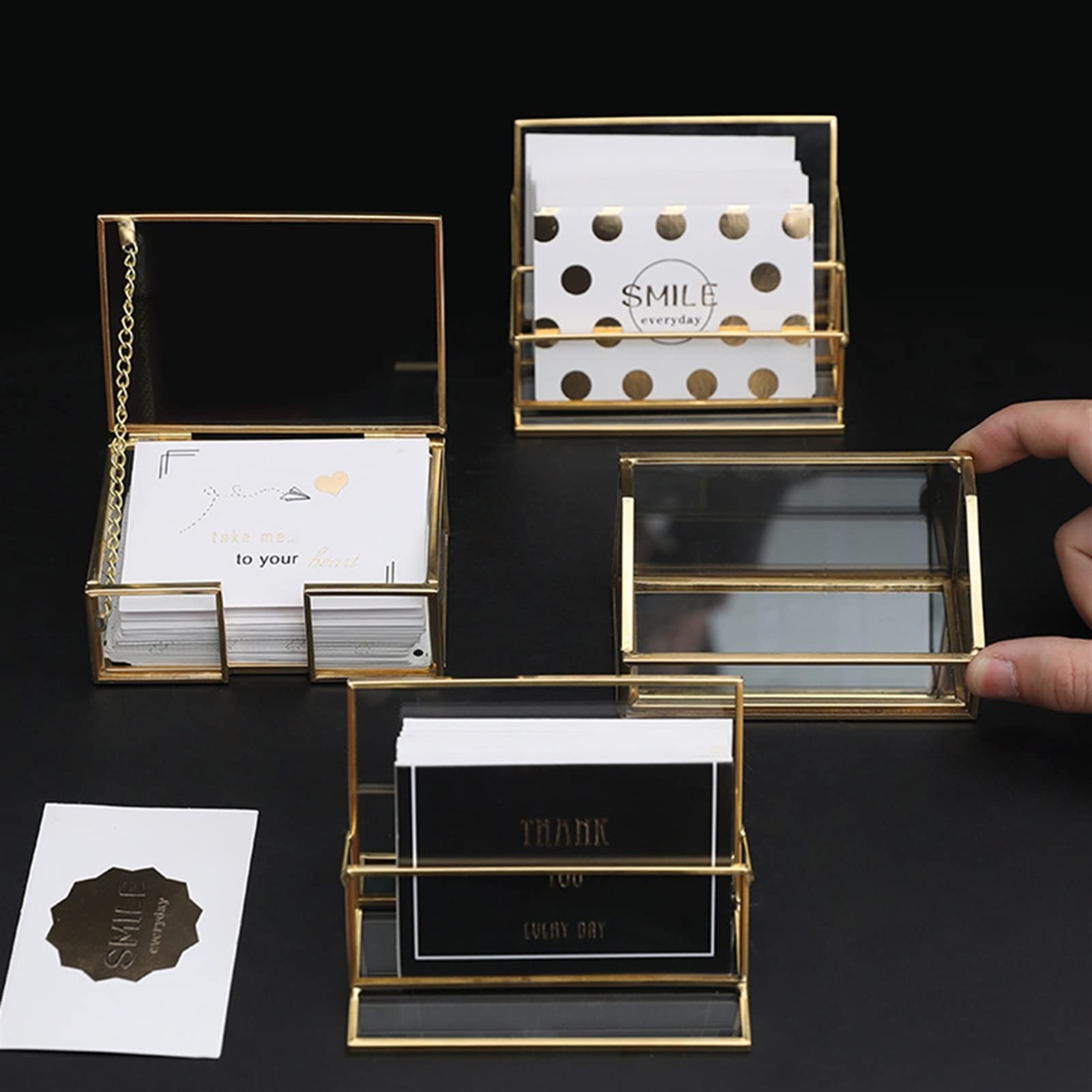 Clear Acrylic Business Card Holder Desk Organizer - 11x7x7cm Plastic Card Storage Box & Display Stand for Office, Home, or Professional Workspace - Perfect for Reception Desks, Conference Rooms, and Business Meetings