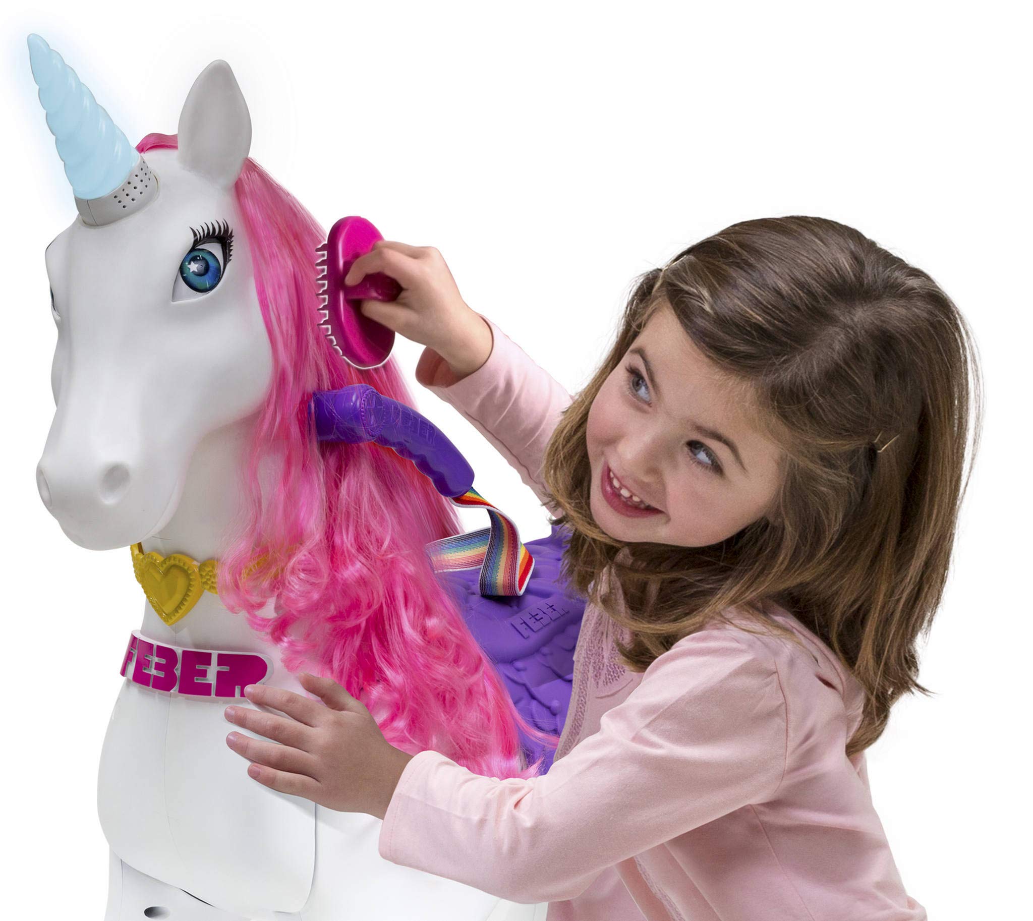 Feber My Lovely Unicorn Ride-On Toy for Kids - EU Version with Safety Pins - Magical Unicorn Playtime for Indoor & Outdoor Fun