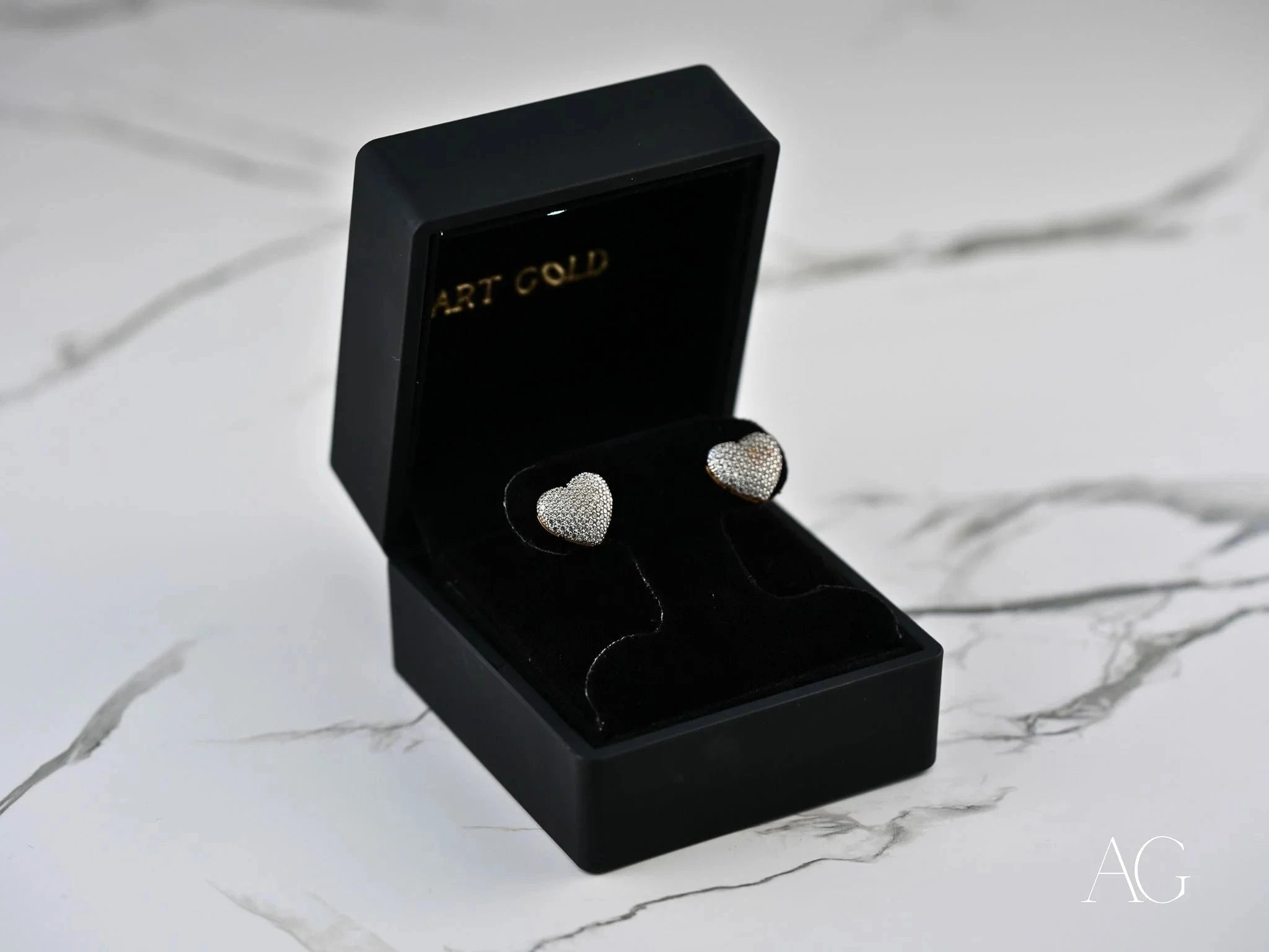 18K Gold CZ Heart Earrings for Women - Sparkling Cubic Zirconia Stud Earrings - Valentine's Day Gift, Anniversary Present, Romantic Jewelry for Her