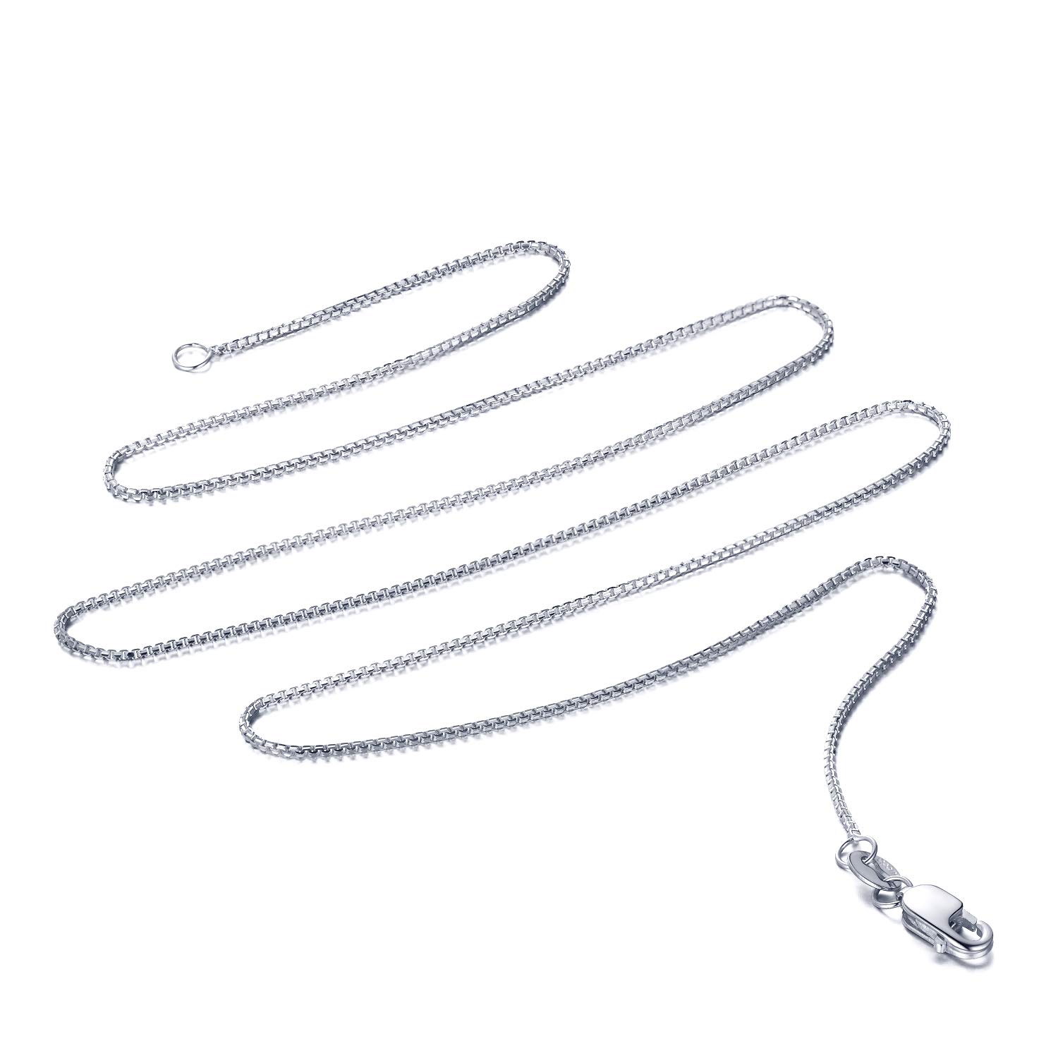 14K Solid Gold Box Link Chain Necklace - 0.9mm Yellow or White Gold Box Chain with Lobster Claw Clasp | Elegant Jewelry Gift for Women, Wife, Girlfriend | Perfect for Christmas, Anniversary, Birthday & Everyday Wear