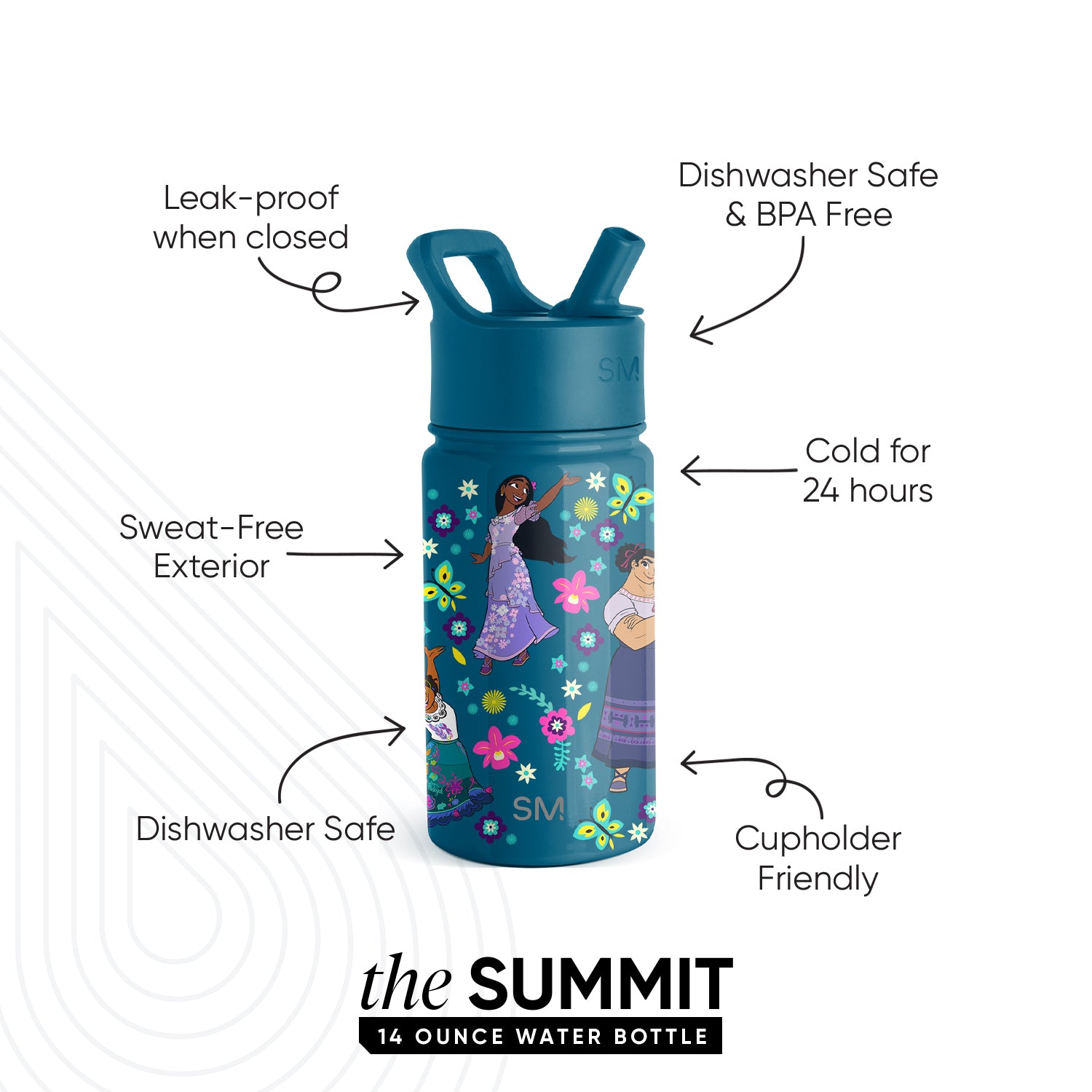 Summit Kids Water Bottle with Straw Lid - BPA Free, Leak Proof, Insulated Stainless Steel Bottle for School, Sports & Outdoor Activities