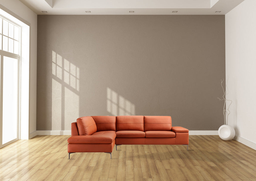 Gio Italia Decker L-Shaped Italian Leather Sectional Sofa - Modern Luxury Living Room Furniture for Home & Office Comfort
