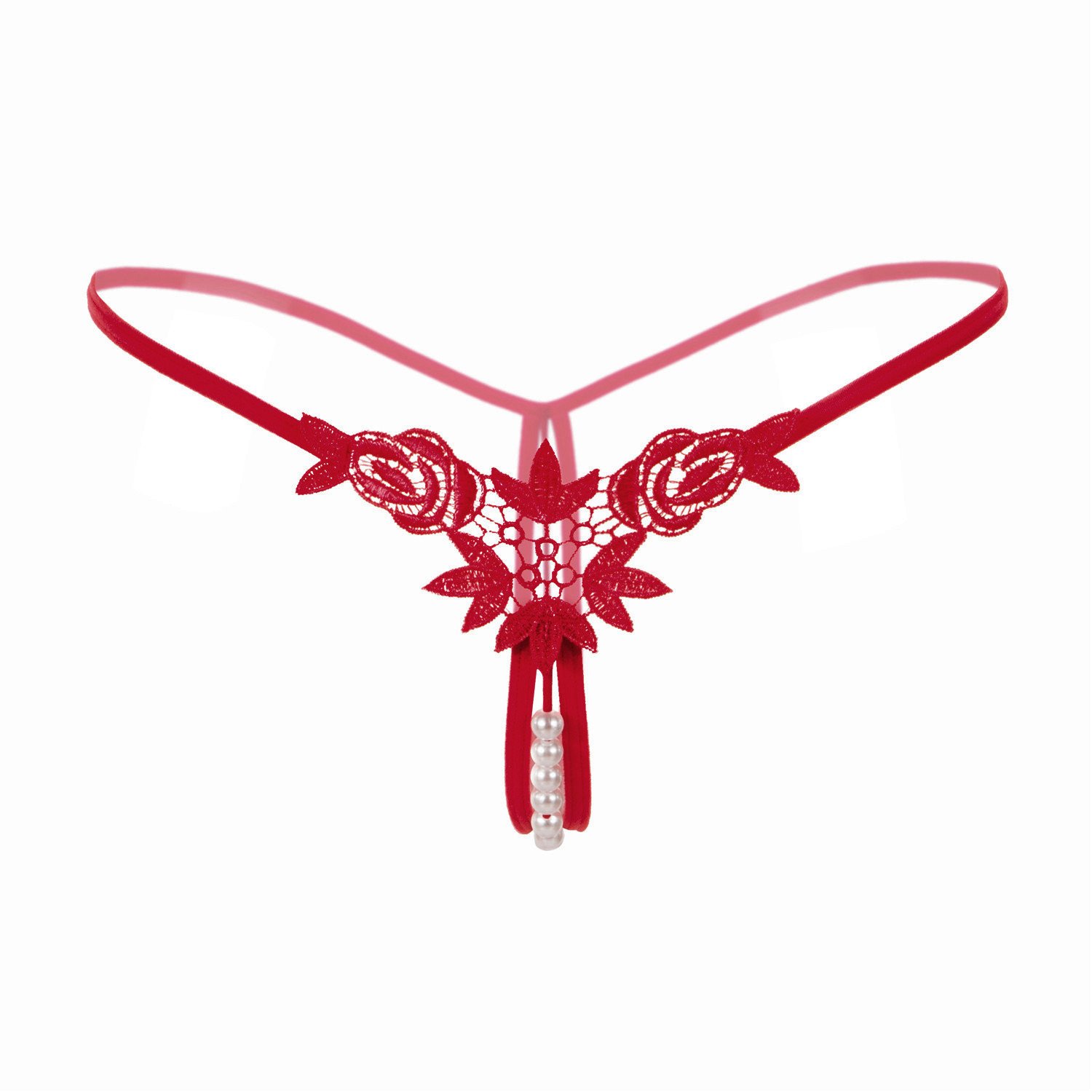 Sexy Lace Thongs for Women - Pearl G-String Low Waist Underwear | Comfortable Lingerie for Date Night & Special Occasions