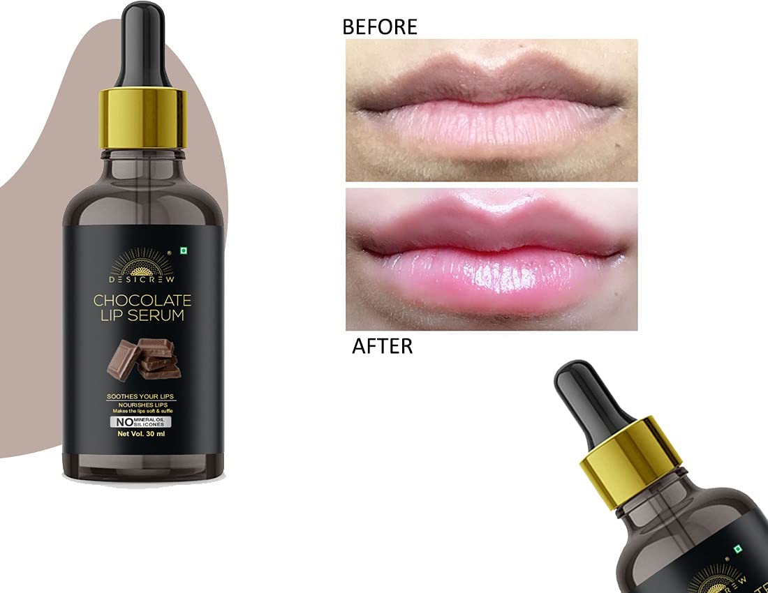 Pink Lip Serum Oil with Chocolate Flavor - Hydrating, Glossy & Soft Lip Shine for Men & Women - Pack of 2 (60 ml) - Perfect for Daily Moisturizing, Night Care & Makeup Prep