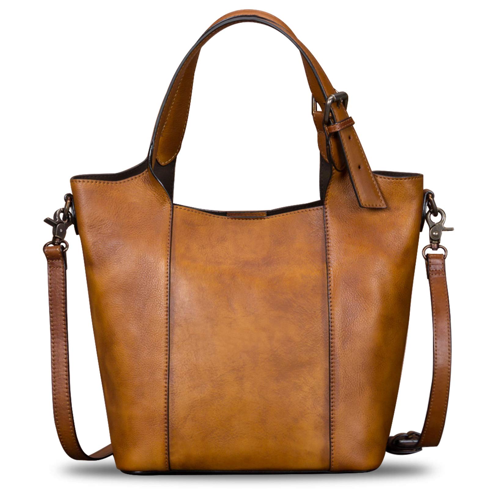 Genuine Leather Handbag for Women - Vintage Handmade Cowhide Shoulder Bag Purse, Tote Satchel with Crossbody & Top Handle - Perfect for Work, Travel & Everyday Use