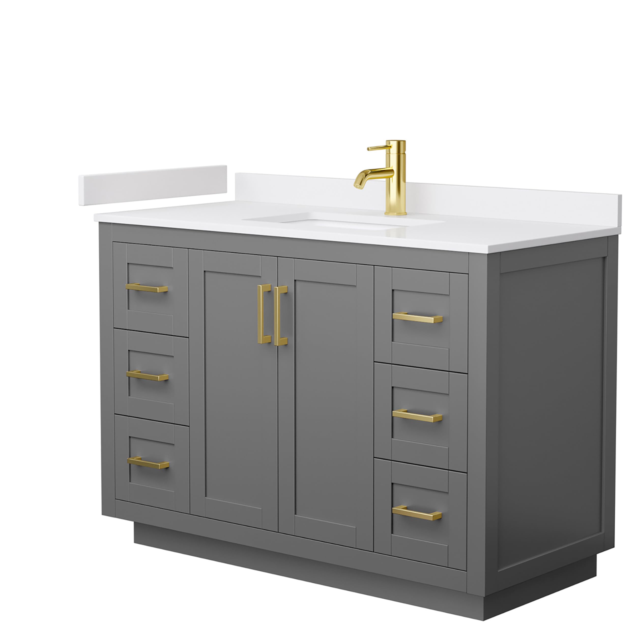 Wyndham Collection WCF292948SGGWCUNSMXX Miranda Vanity Set - Dark Gray Bathroom Vanity with Sink & Mirror | Perfect for Modern Home Bathroom Remodel & Small Space Design