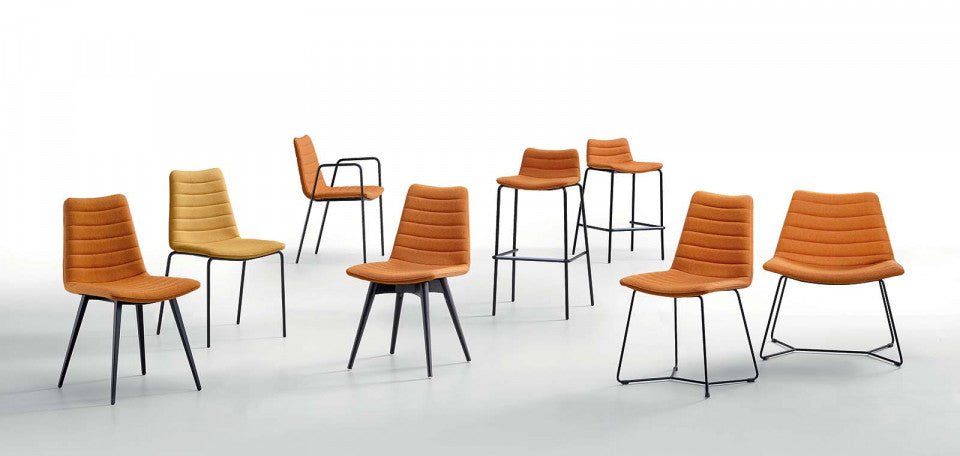 Midj Cover M TS Stool - Modern Adjustable Bar Stool with Comfortable Seat for Kitchen, Dining Room & Home Office