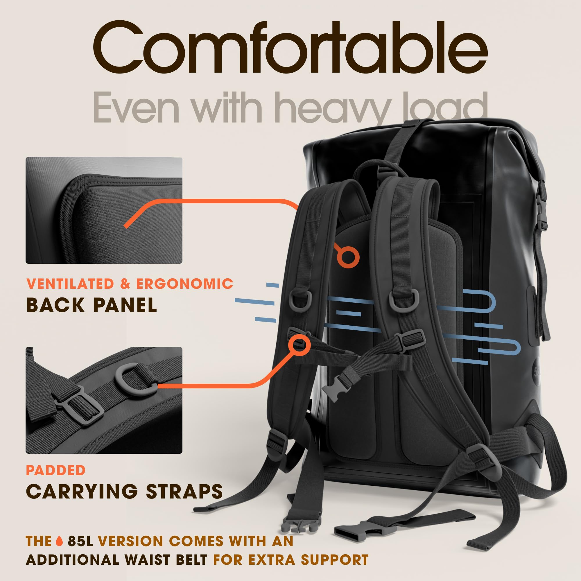 **Earth Pak Waterproof Backpack - Heavy Duty Roll-Top Dry Bag with Front Zipper Pocket & Waterproof Phone Case - Ideal for Hiking, Kayaking, Travel & Outdoor Adventures**