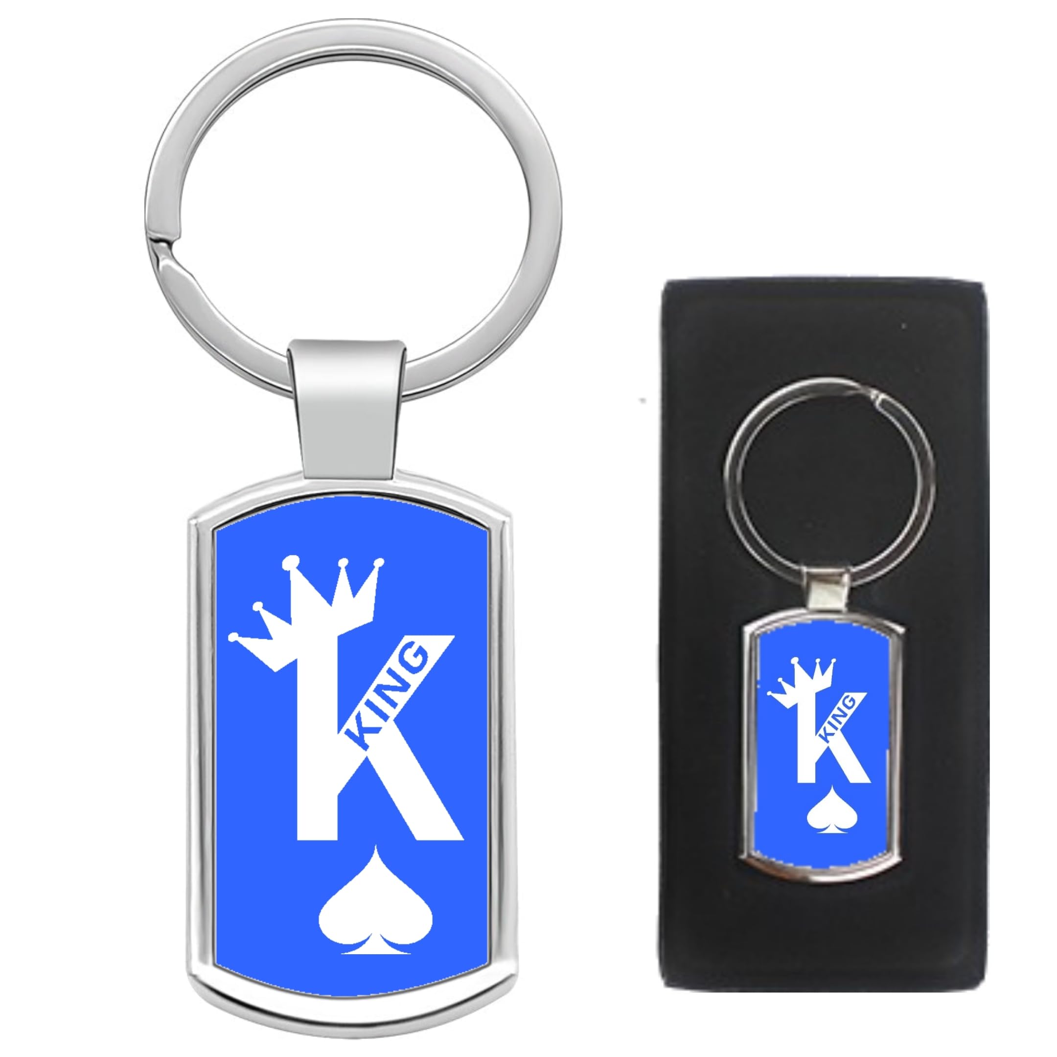 King Heart Metal Keyring Gift Box - Engraved Keepsake for Birthday, Christmas, Father's Day - Perfect for Men's Jewelry & Sentimental Accessories (Ideal for Gifting, Anniversary, Valentine's Day)