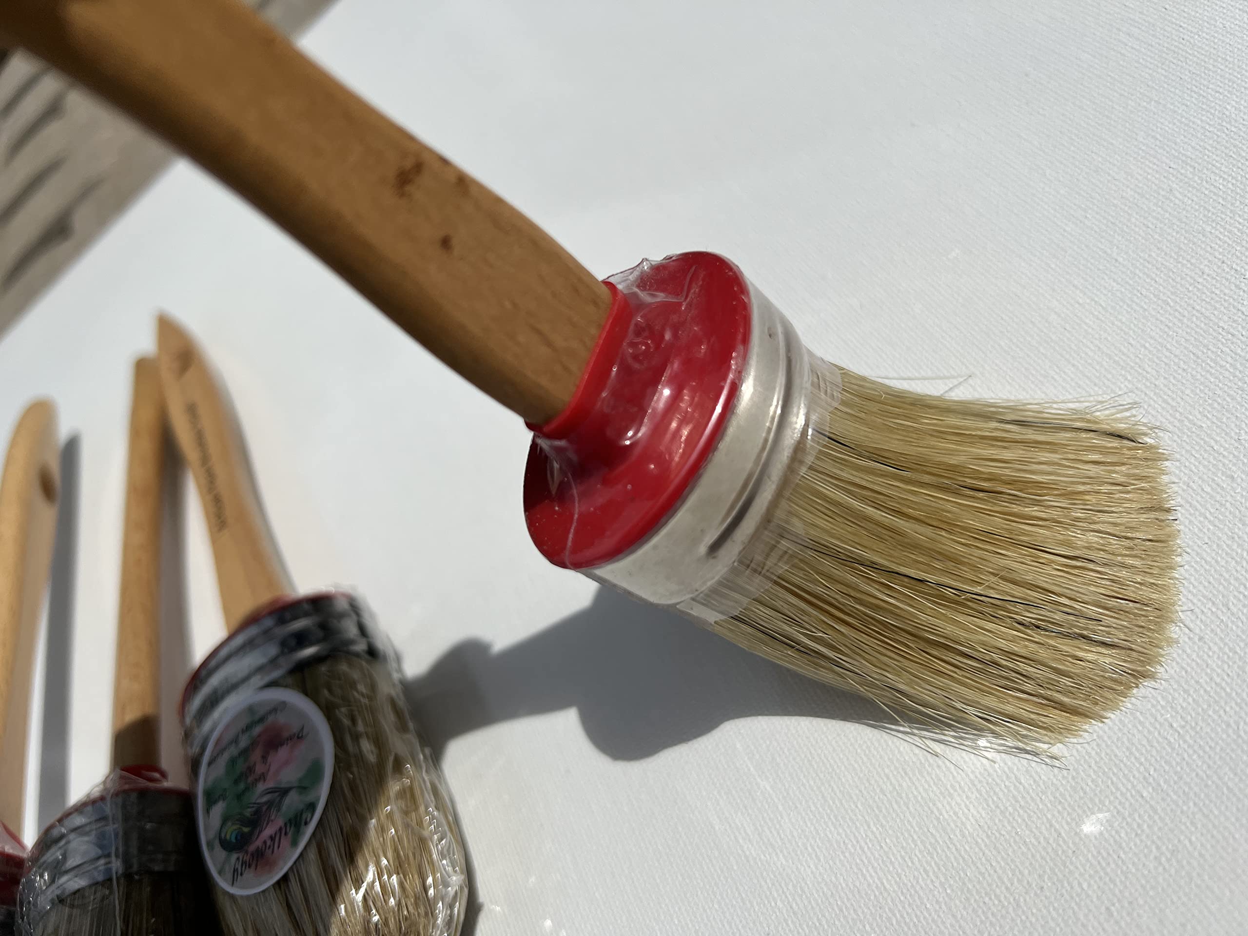Premium Chalk Paint & Wax Brushes Set - Natural Bristles for Smooth DIY Finishing | Perfect for Furniture Upcycling, Home Decor & Craft Projects