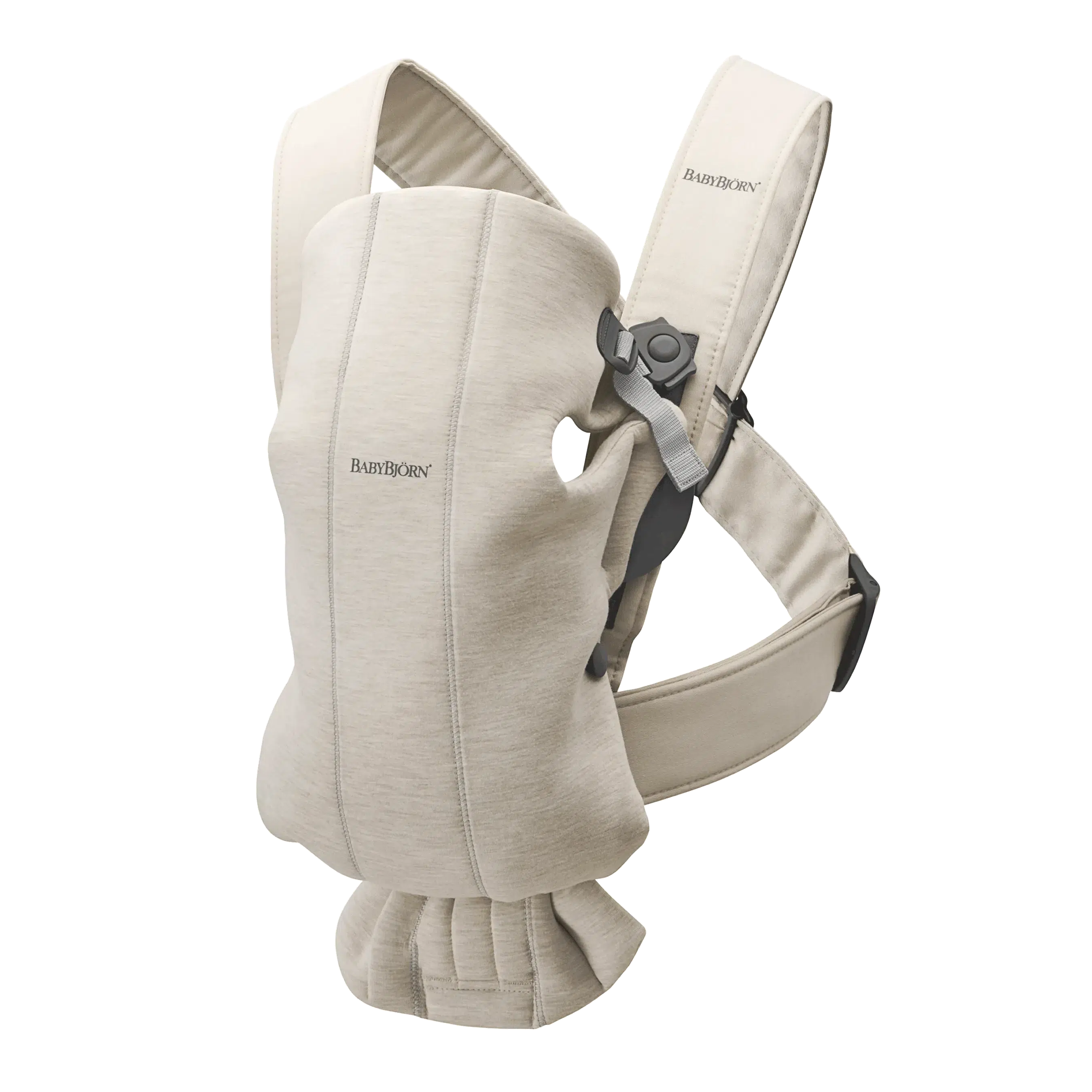 Baby Bjorn Baby Carrier Mini - Soft 3D Jersey in Beige | Ergonomic & Lightweight Infant Carrier for Newborns | Perfect for Travel, Hiking & Everyday Use