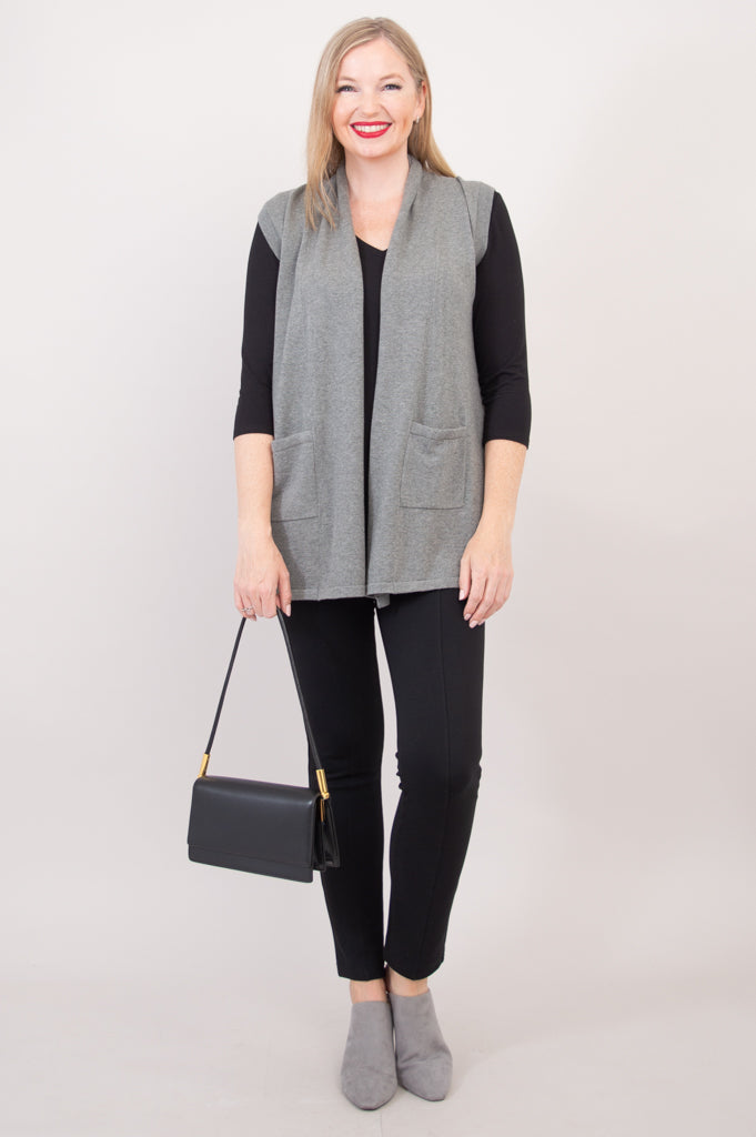 Jude Cardigan - Soft Grey Cotton Knit Sweater for Women | Cozy Fall & Winter Layering Outfit