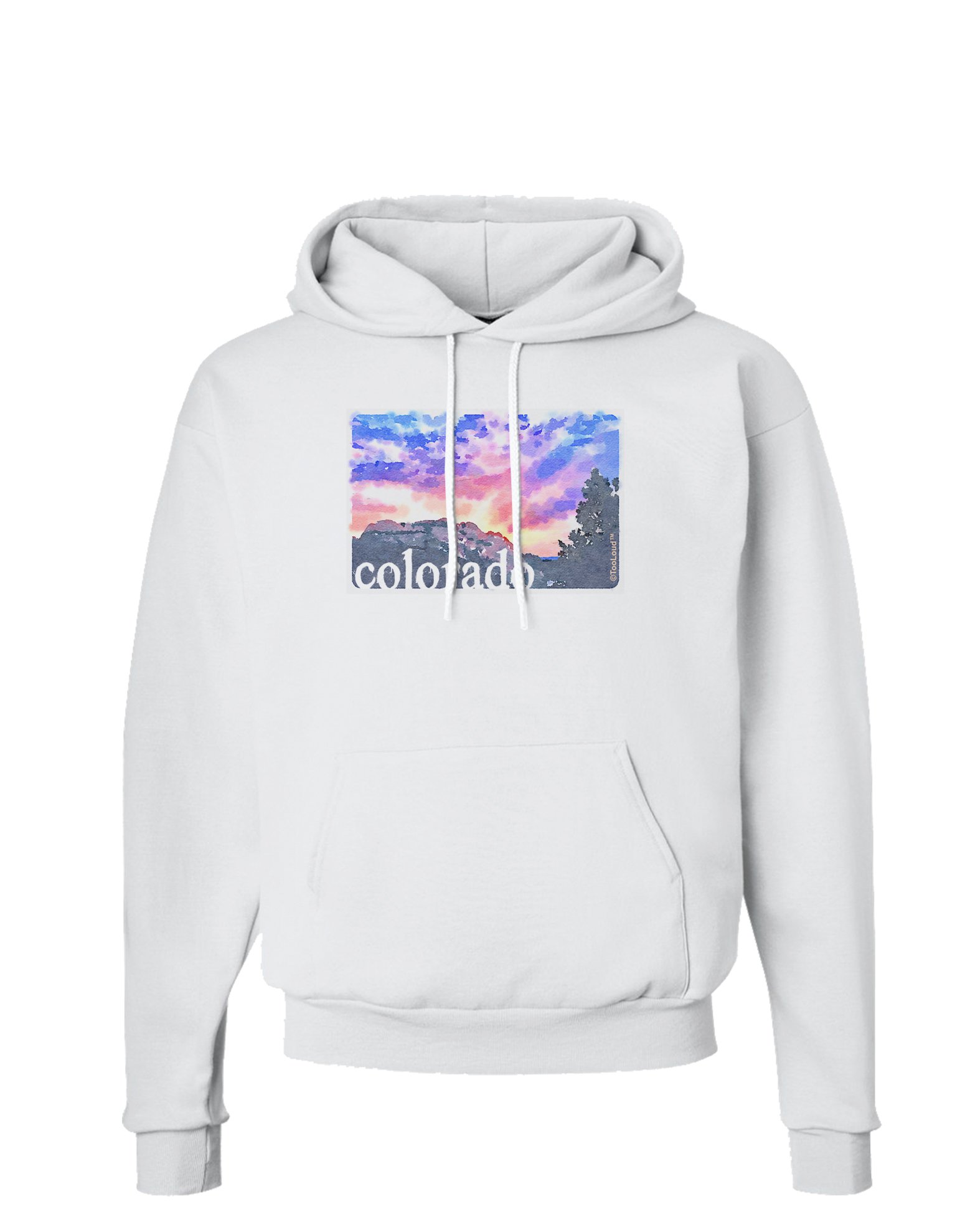 TooLoud CO Rainbow Sunset Watercolor Print Hooded Sweatshirt - Soft Pullover Hoodie with Pockets for Women & Men | Perfect for Casual Wear, Street Style & Outdoor Activities