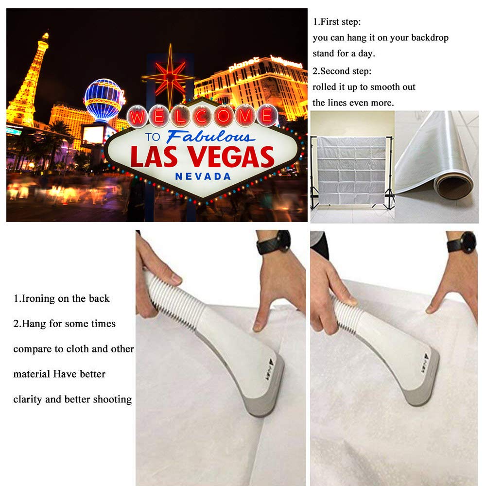 7x5ft Las Vegas Casino Night Photography Backdrop - City Billboard Banner for Party Decor, Photo Booth Props & Studio Background (Vinyl Material) - Perfect for Themed Events, Birthday Parties & Professional Photography