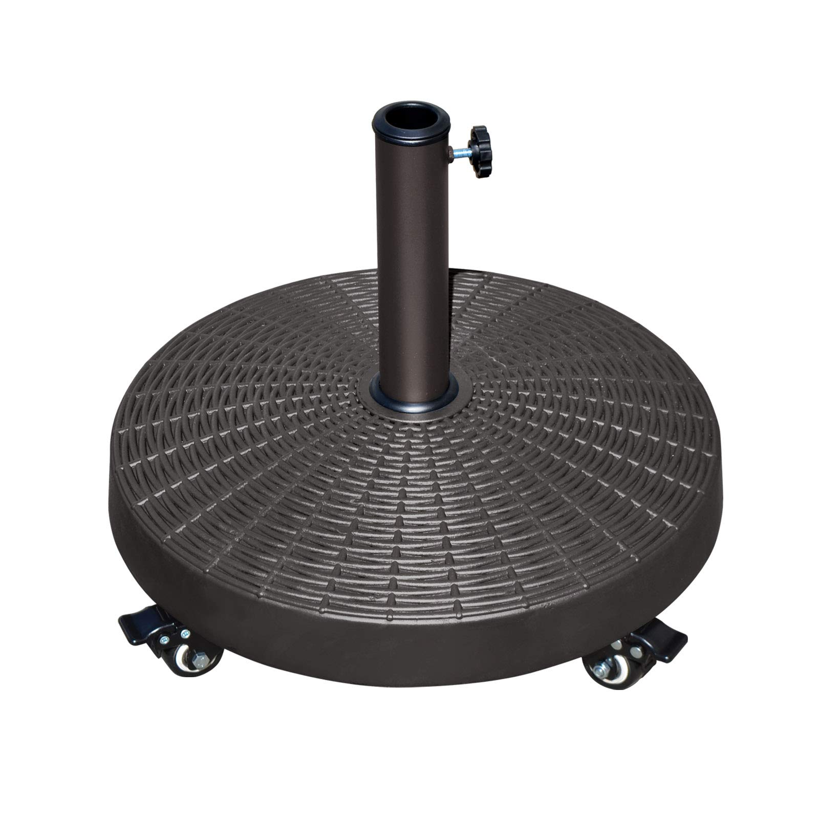 Heavy-Duty Resin Patio Umbrella Base with Wheels - Weighted Outdoor Market Umbrella Stand for Stability | Perfect for Backyard, Deck, Poolside & Patio Furniture Protection