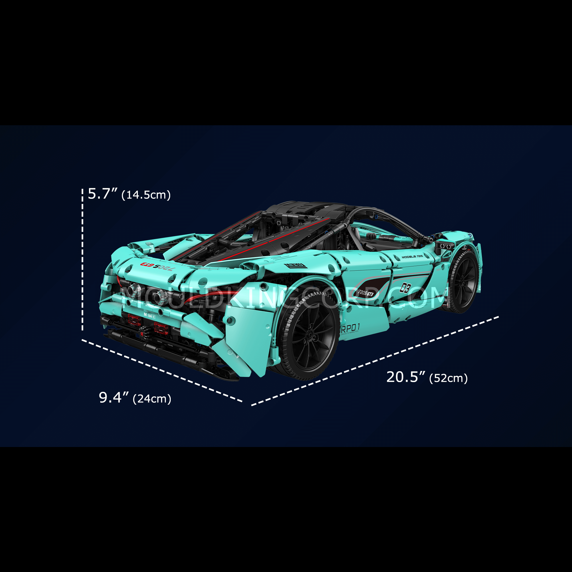 Mould King 13167 720S Tiffany Sports Car Remote Controlled Building Set - 3,188 PCS Model Kit for Adults & Teens | Perfect for Collectors, DIY Enthusiasts & Home Decoration