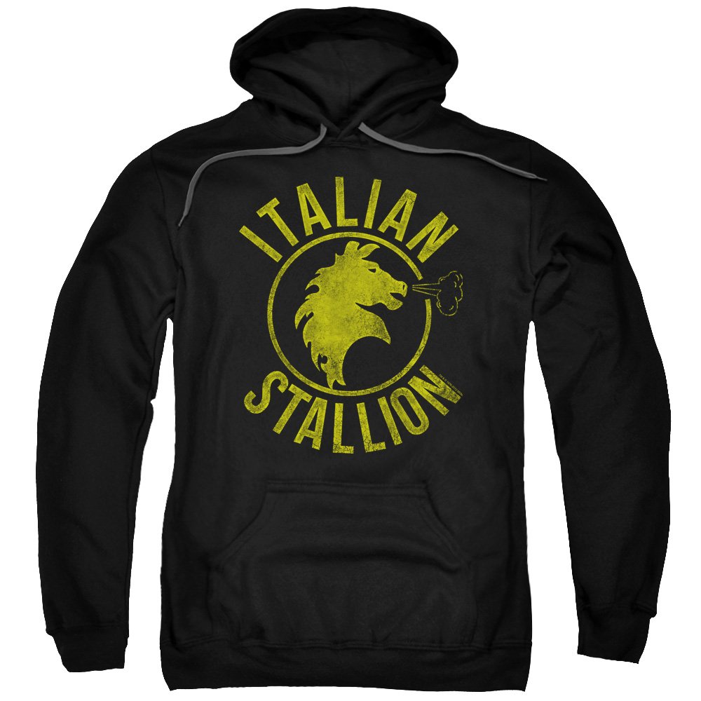 Rocky Hoodie - Italian Stallion Black Zip Up Hooded Sweatshirt for Men | Gym, Running, Casual Wear