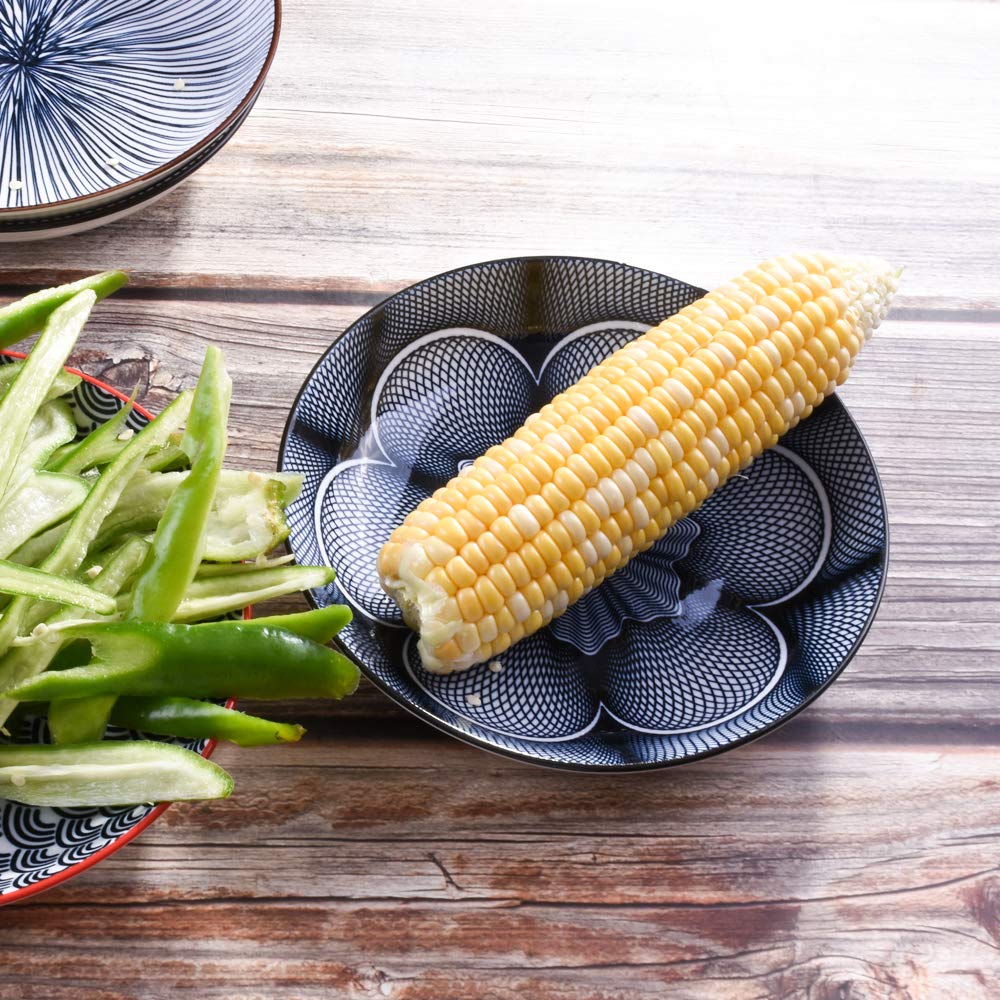 7 Inch Ceramic Dinner Plates Set of 4 - Durable Porcelain Plates for Meals, Appetizers, Fried Eggs & Chicken Wings - Perfect for Dining, Restaurants, Catering & Home Kitchen Use