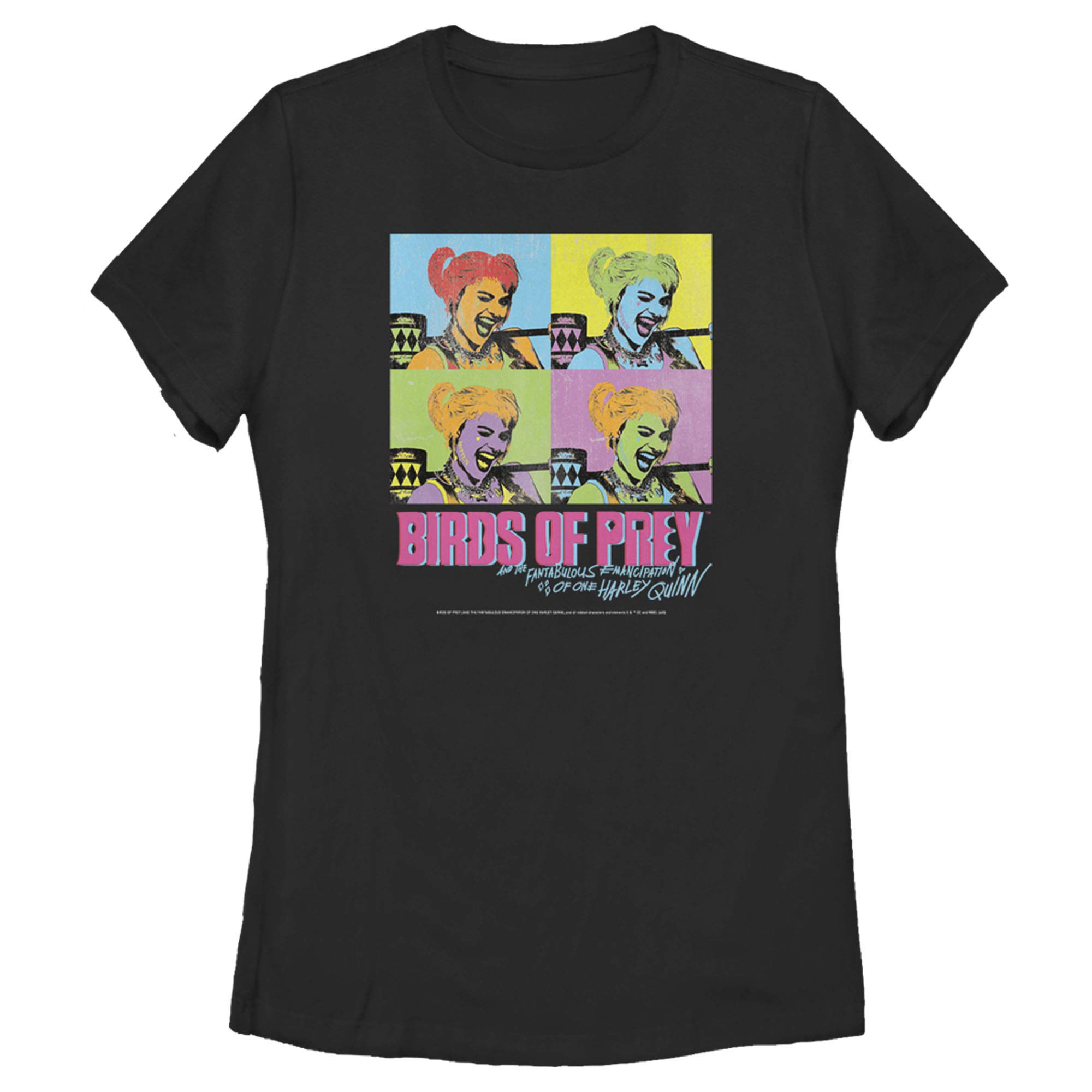 Women's Harley Quinn Birds of Prey Pop Art Graphic T-Shirt | DC Comics Inspired Casual Tee for Cosplay, Comic Con & Everyday Wear
