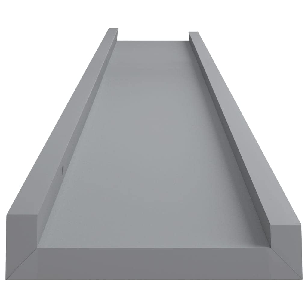 Floating Shelf Wall Mount - 2 Pack Gray MDF Shelves 31.5
