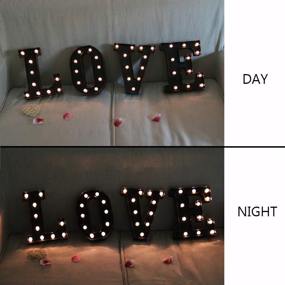 LED Marquee Letter Lights - Black Alphabet & Number Signs with Bright Illumination for Home, Bar, Christmas, Birthday, Wedding Decor - Perfect for Night Lighting and Party Decorations