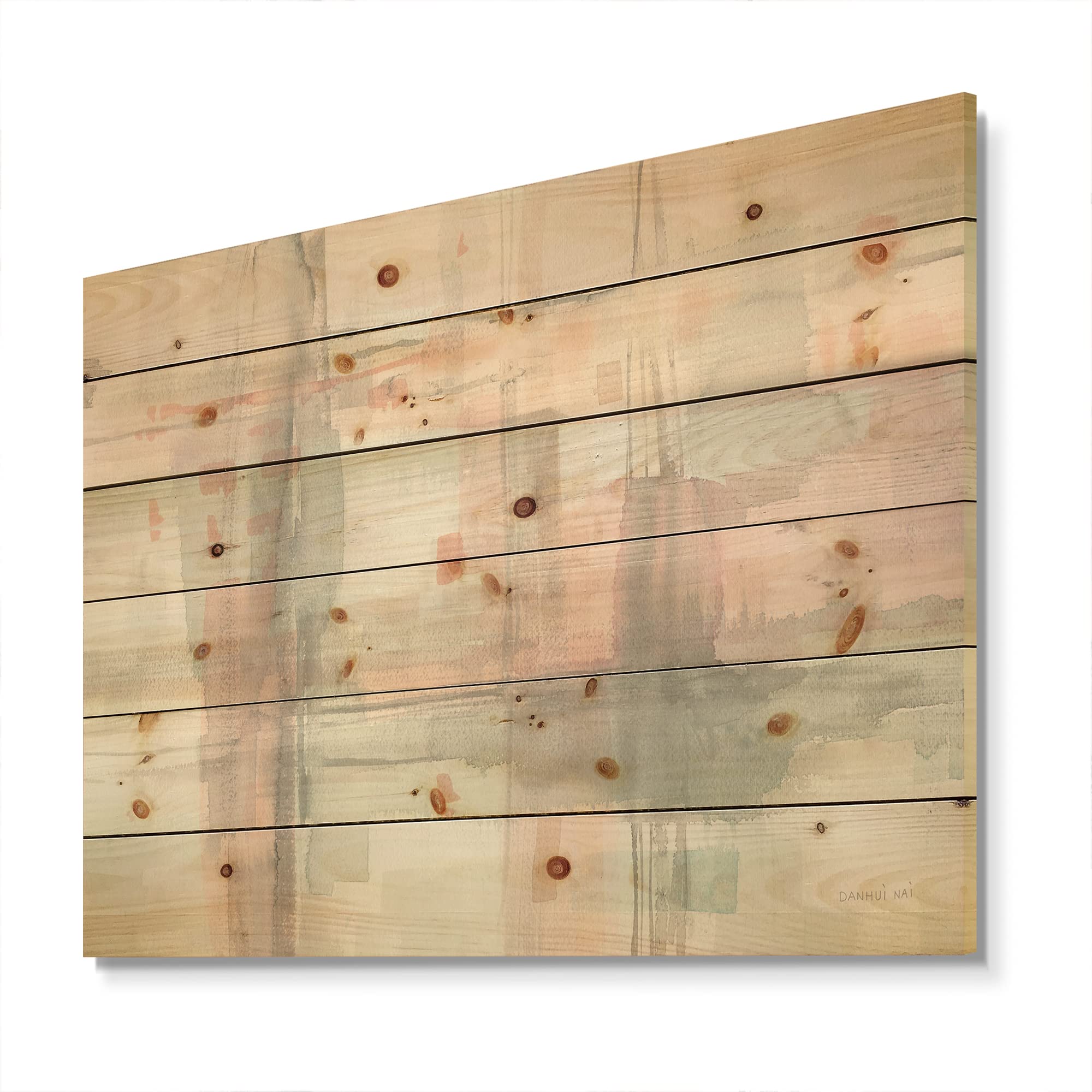 Intersect II Grey Shabby Chic Wood Wall Decor - Large Abstract Wood Wall Art Panels Printed on Natural Pine - Perfect for Living Room, Bedroom & Office Decoration