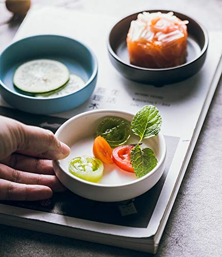 Colias Wing 3.5 Inch Porcelain Bowls - Set of 6, Simple Elegant Design, Multi-Purpose Side Dish Bowls for Soy Sauce, Dipping Sauces, Seasonings - Perfect for Asian Dining, Sushi Restaurants & Home Kitchen Use