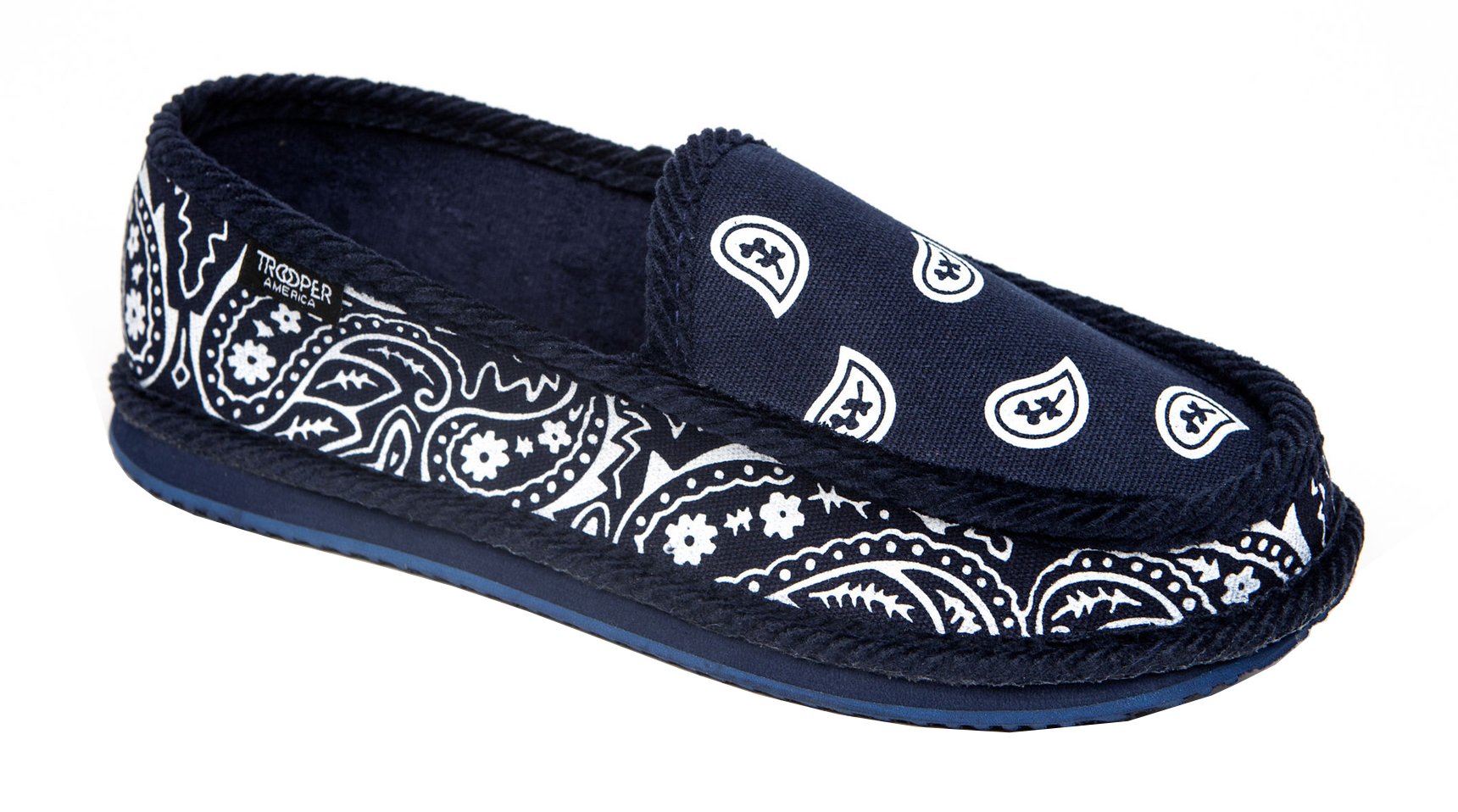 Troooper America KS-002 Paisley Print Slip-On House Slippers - Soft Indoor Comfort Shoes for Men & Women - Perfect for Home, Lounge, and Apartment Relaxation