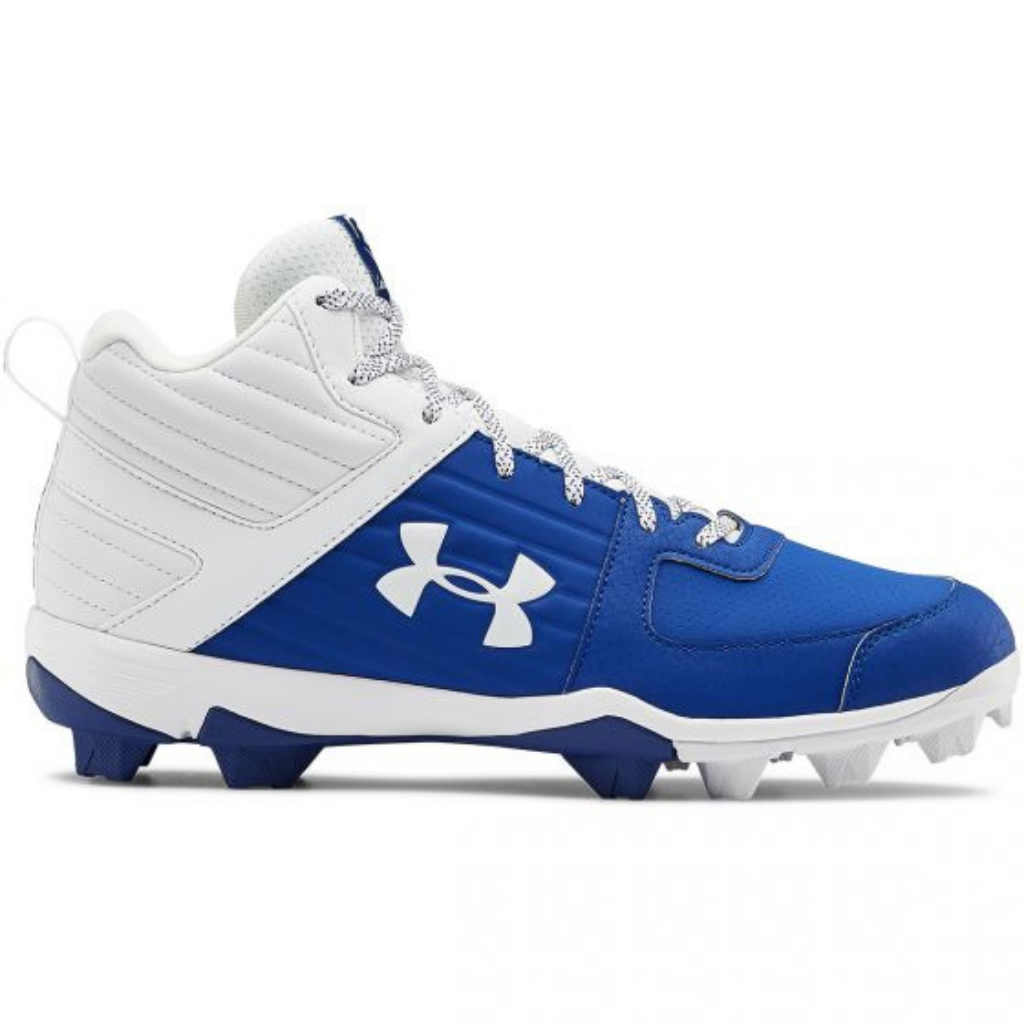 UA 2021 Boys Leadoff Mid RM Jr. Royal Baseball Cleats 3023448-400 - Perfect for Little League Games & Youth Baseball Practice
