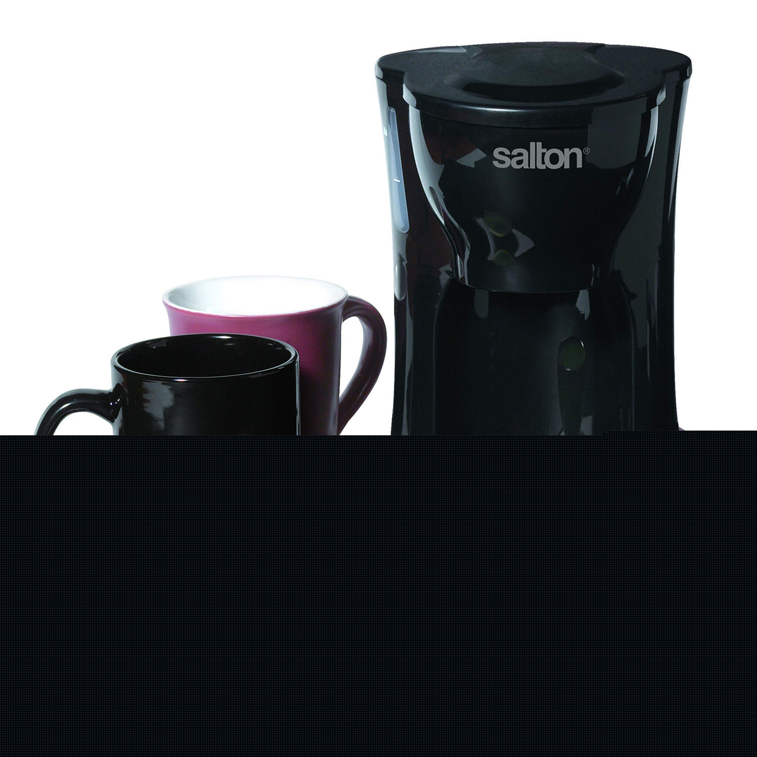 Salton 1 Cup Mini Compact Drip Coffee Maker - 10 Oz Black - Perfect for Office, Travel & Small Kitchens