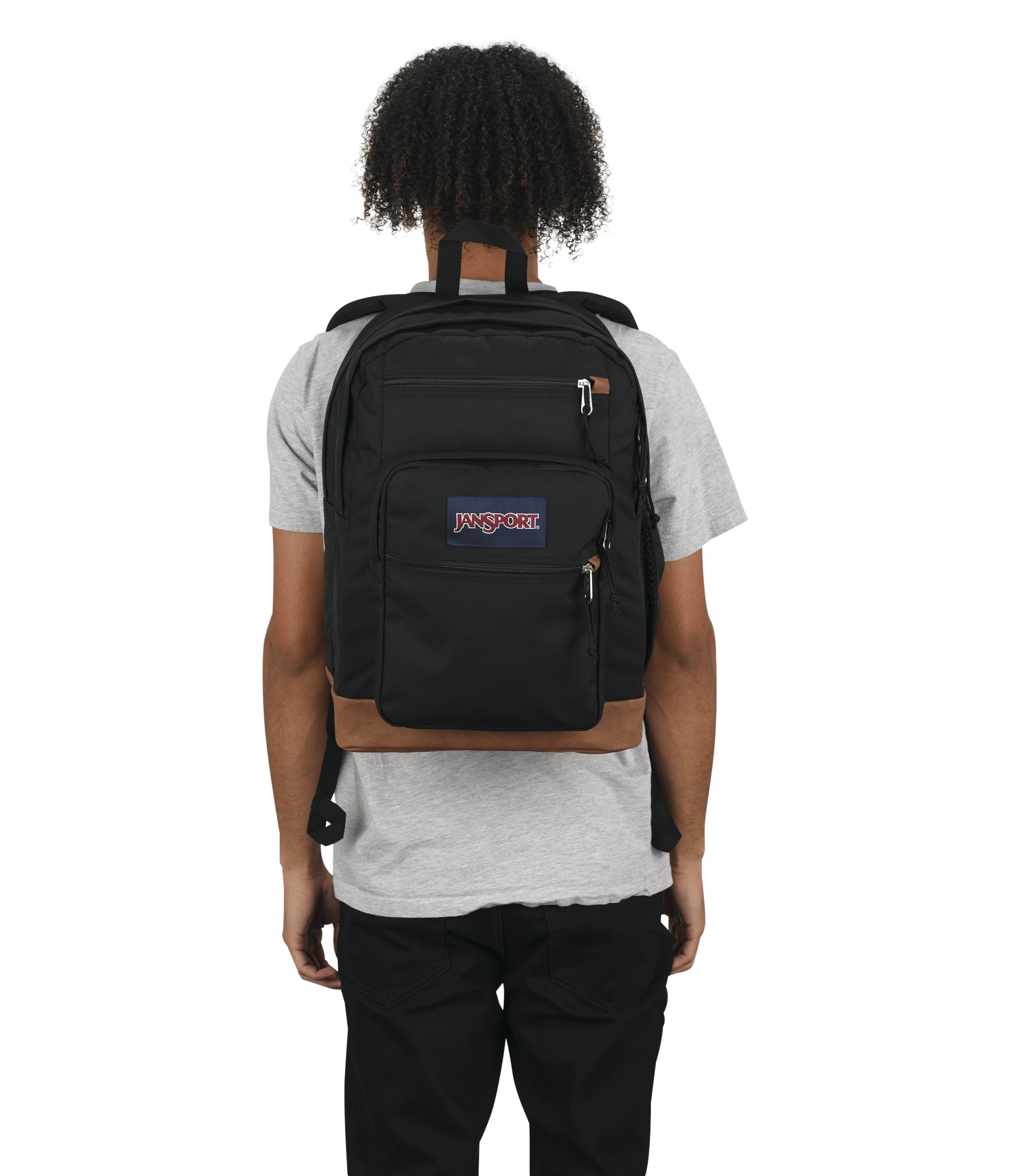 JanSport Cool Backpack - Large 15-Inch Laptop Sleeve, Ergonomic Straps, 2 Compartments, Black - Perfect for School, Work, and Travel