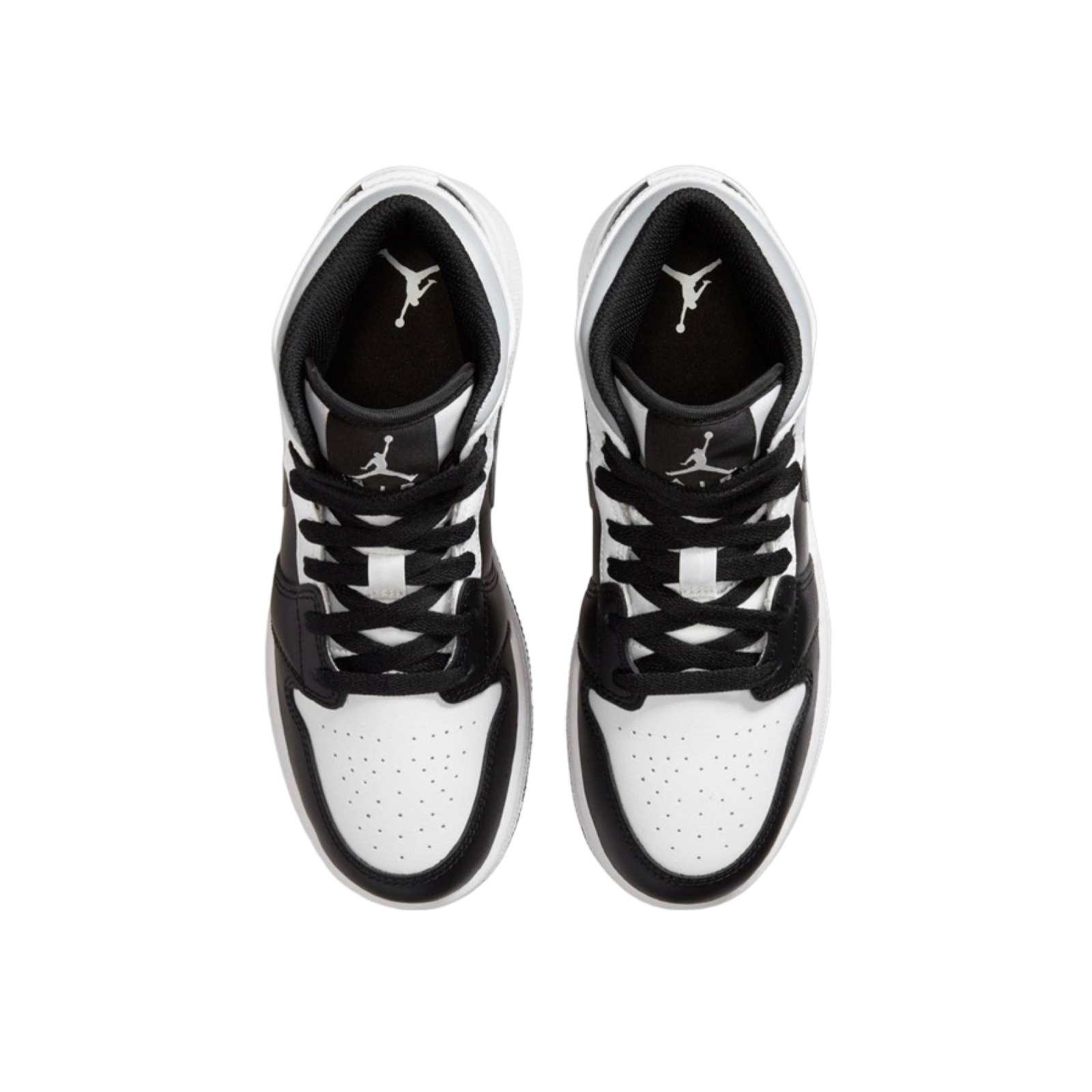 Air Jordan 1 Mid GS Sneakers - White Shadow Black Grey Basketball Shoes for Women & Girls - Perfect for Casual Wear, Gym & Street Fashion