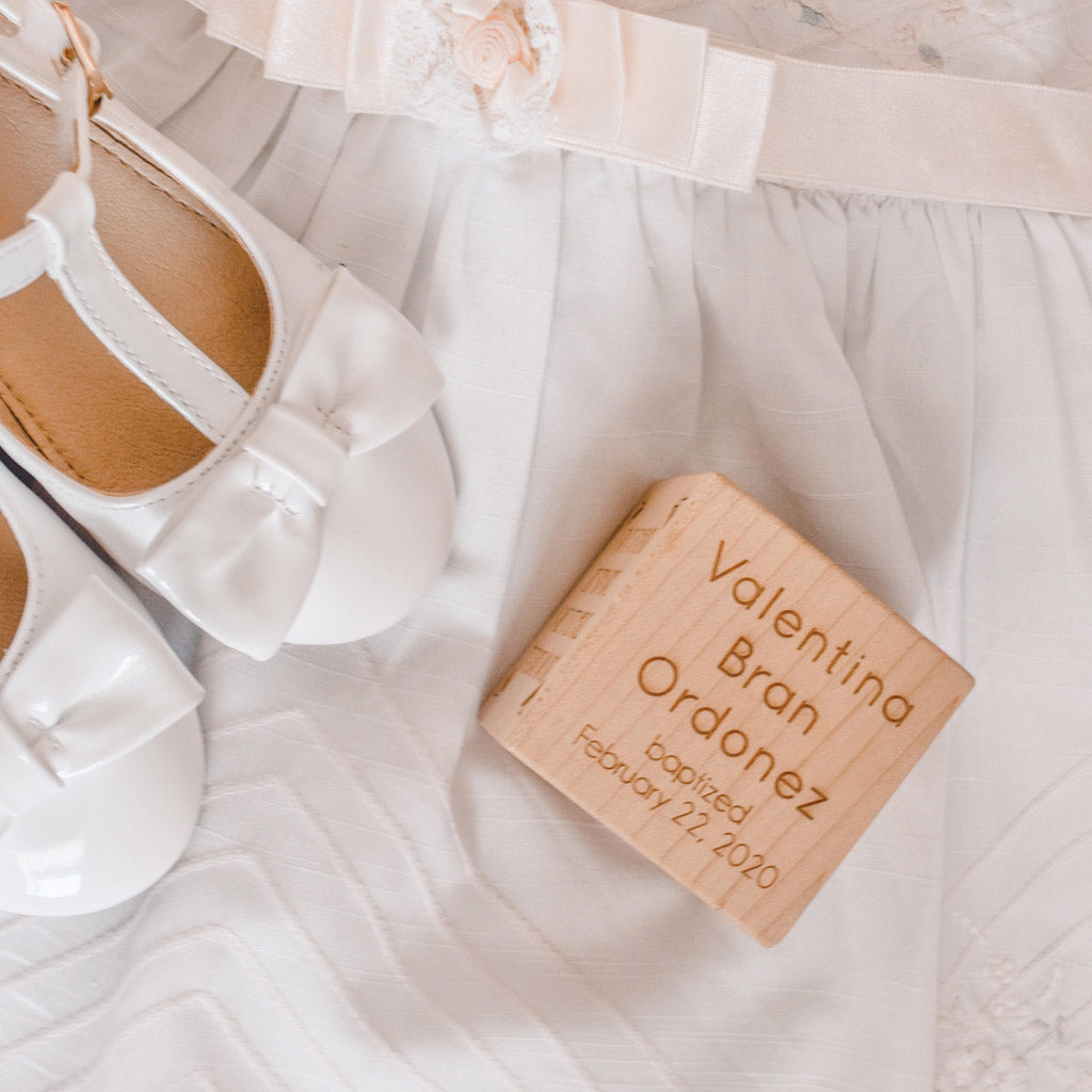 Personalized Baptism Keepsake Block - Engraved Wooden Christening Gift for Baby - Perfect for Baptism, Christening & First Communion Ceremonies