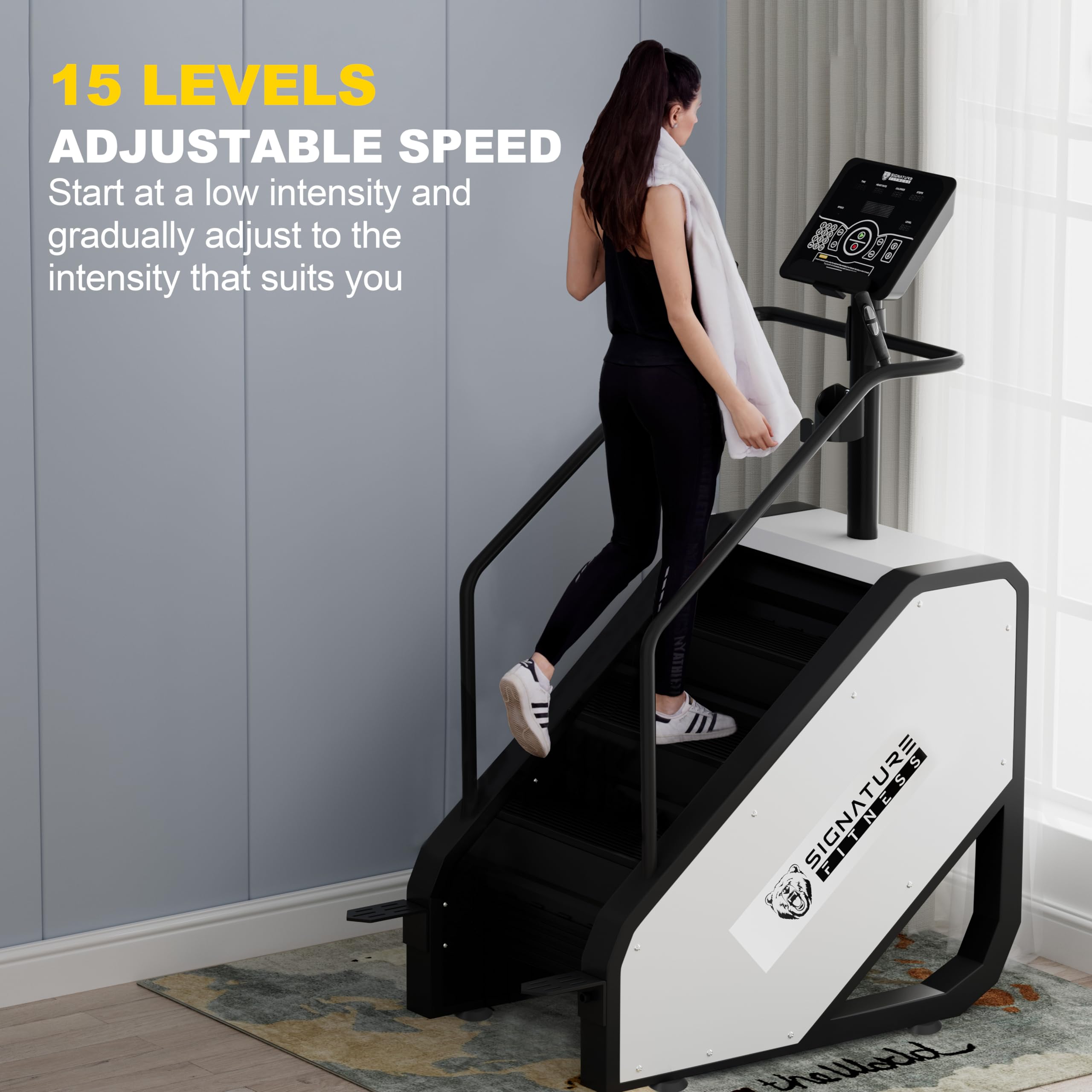 Signature Fitness Commercial Grade Continuous Climber - Stair Stepping Machine for Cardio & Lower Body Workouts | Home Gym & Office Exercise Equipment
