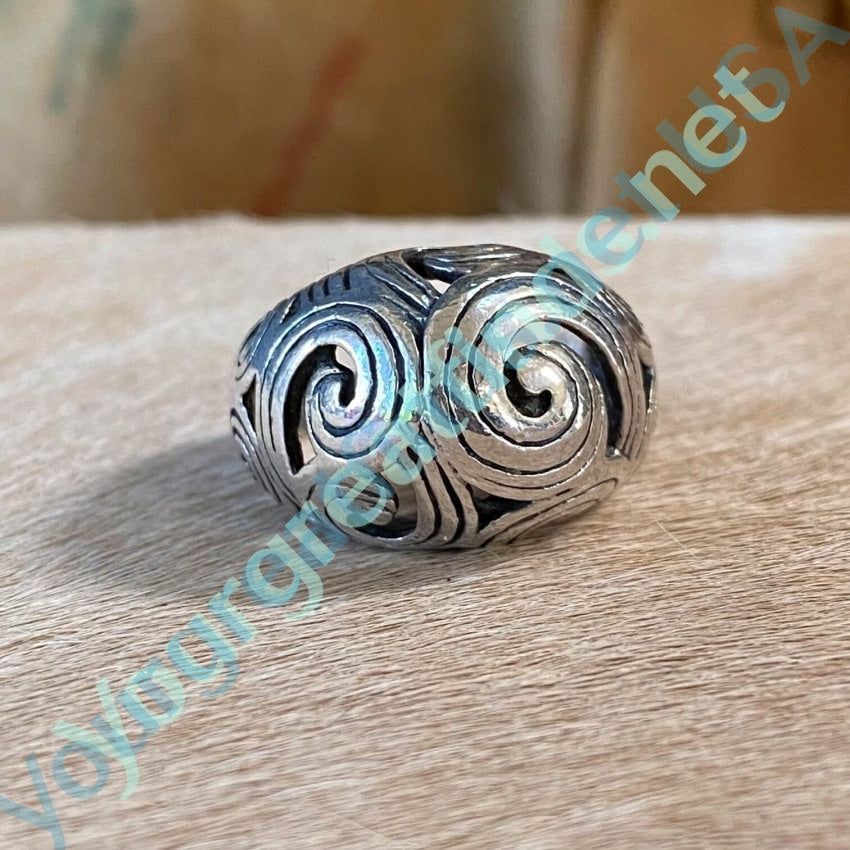 925 Sterling Silver Swirl Dome Ring for Women - Size 9 | Elegant Stackable Jewelry for Everyday Wear, Date Night & Special Occasions