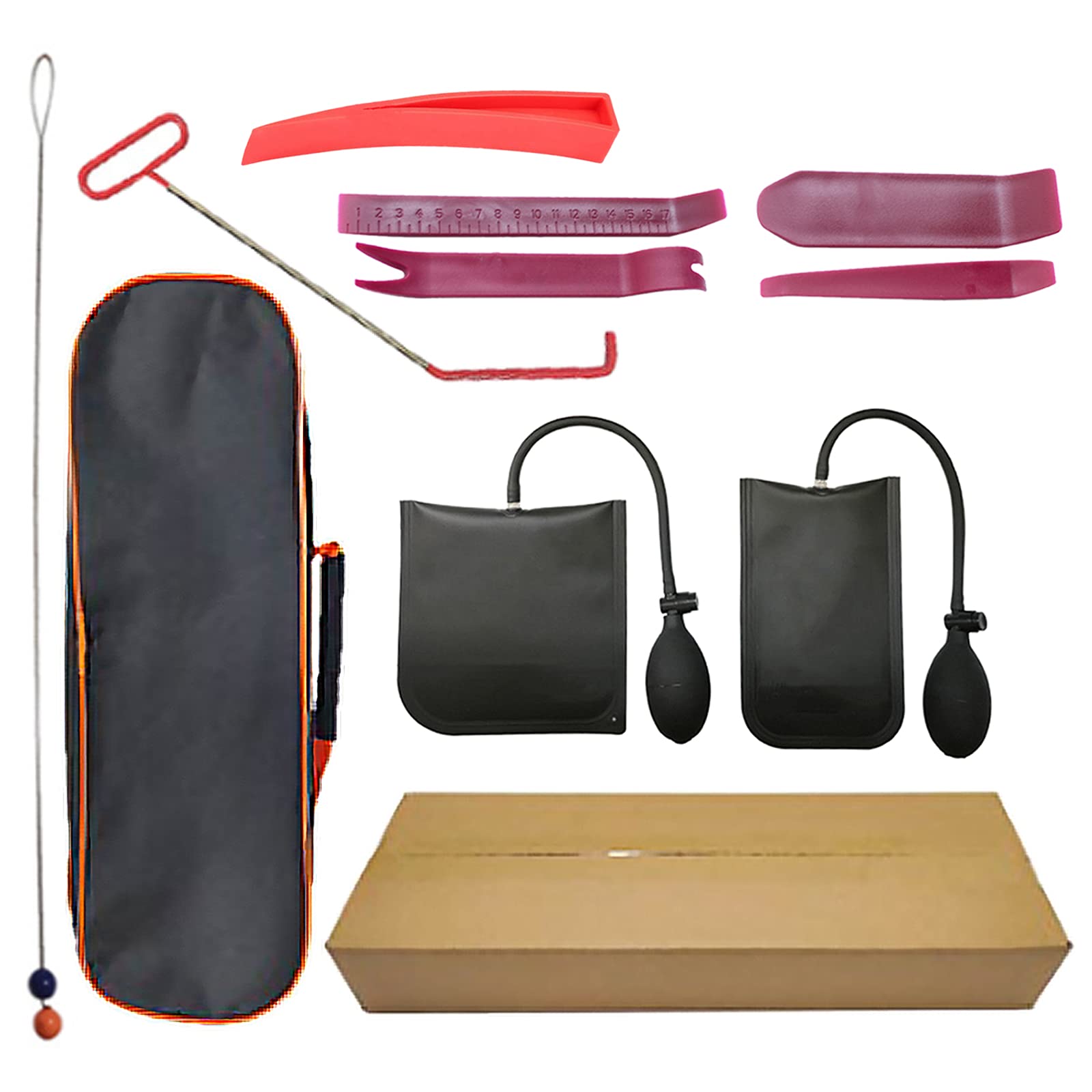 12-Piece Air Wedge Bag Kit - 400 LB Heavy Duty Car Air Shim & Leveling Tool with Inflatable Pump - Perfect for Vehicle Alignment, Furniture Moving & Construction Leveling