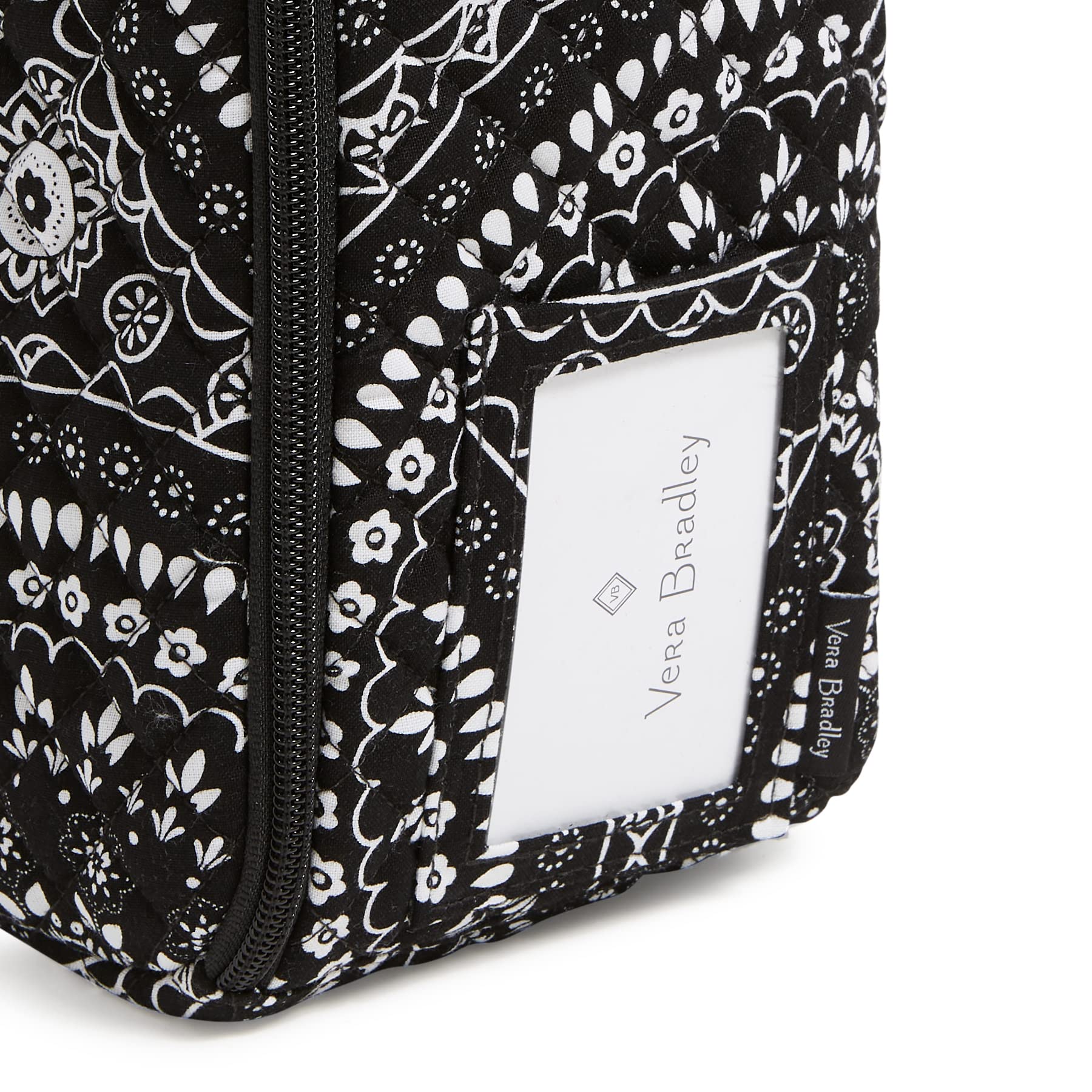 Vera Bradley Women's Cotton Deluxe Lunch Bunch Lunch Bag | Insulated Reusable Lunch Tote for Work, School & Picnics | Black Bandana Medallion Design | One Size Fits All