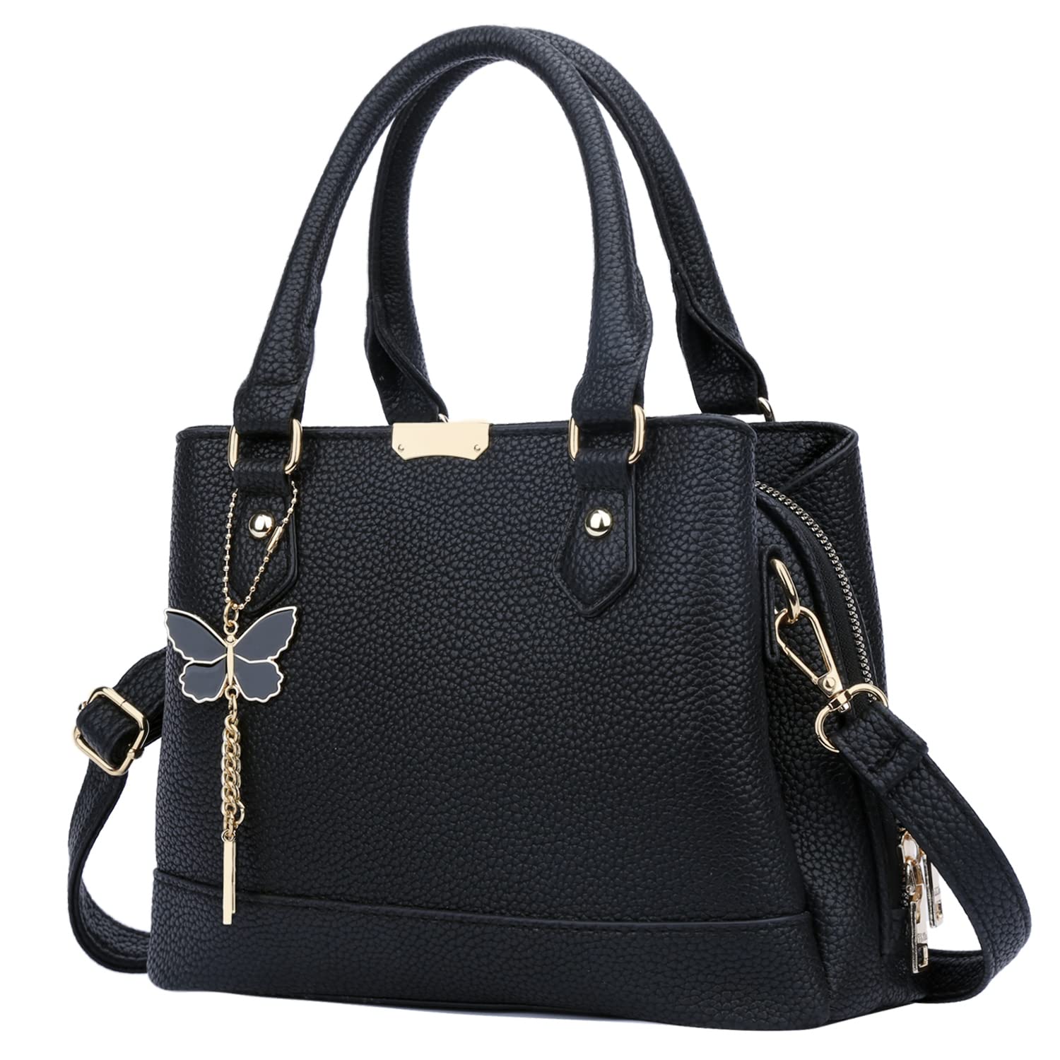 KKXIU Women's Leather Purses and Handbags - Stylish Top Handle Satchel Shoulder Bag with Adjustable Crossbody Strap - Perfect for Work, Travel & Everyday Use
