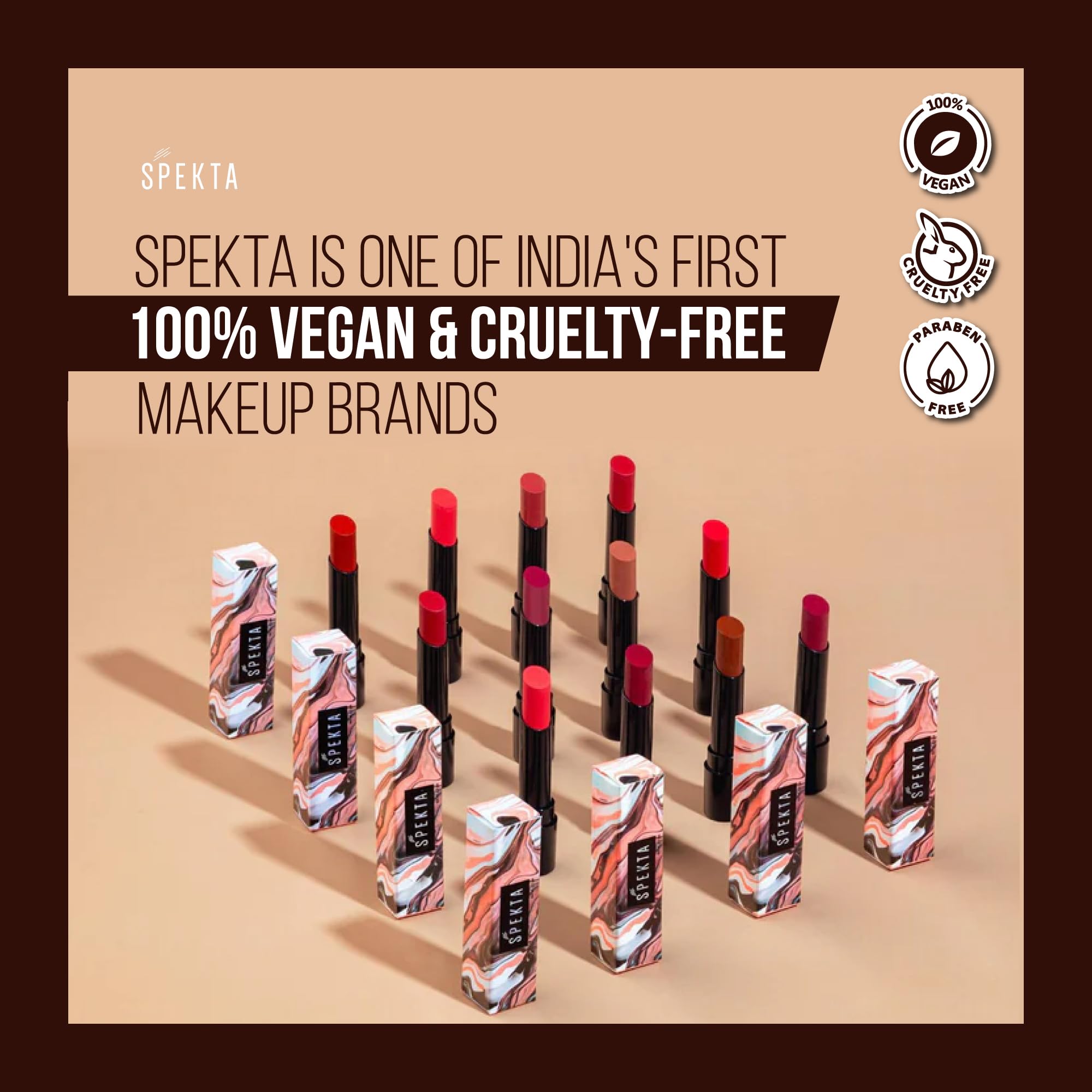 Spekta Matte Lipstick - 113 Menace (3.7g, Burgundy) | 8-Hour Long Lasting Vegan Lipstick with Argan Oil & Vitamin E | Hydrating & Smudge Proof | Perfect for Date Night, Parties & Everyday Wear
